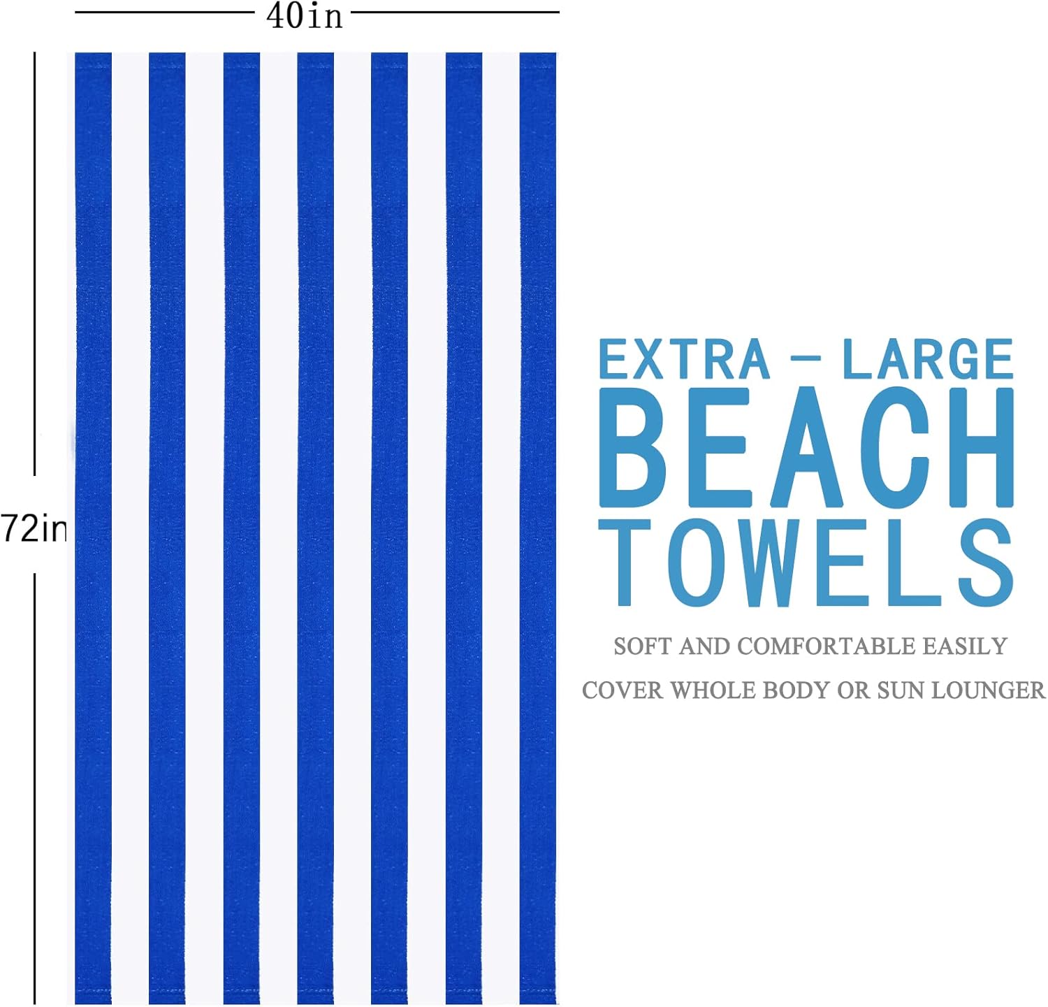4-Pack Extra-Large Beach Towels for Adults