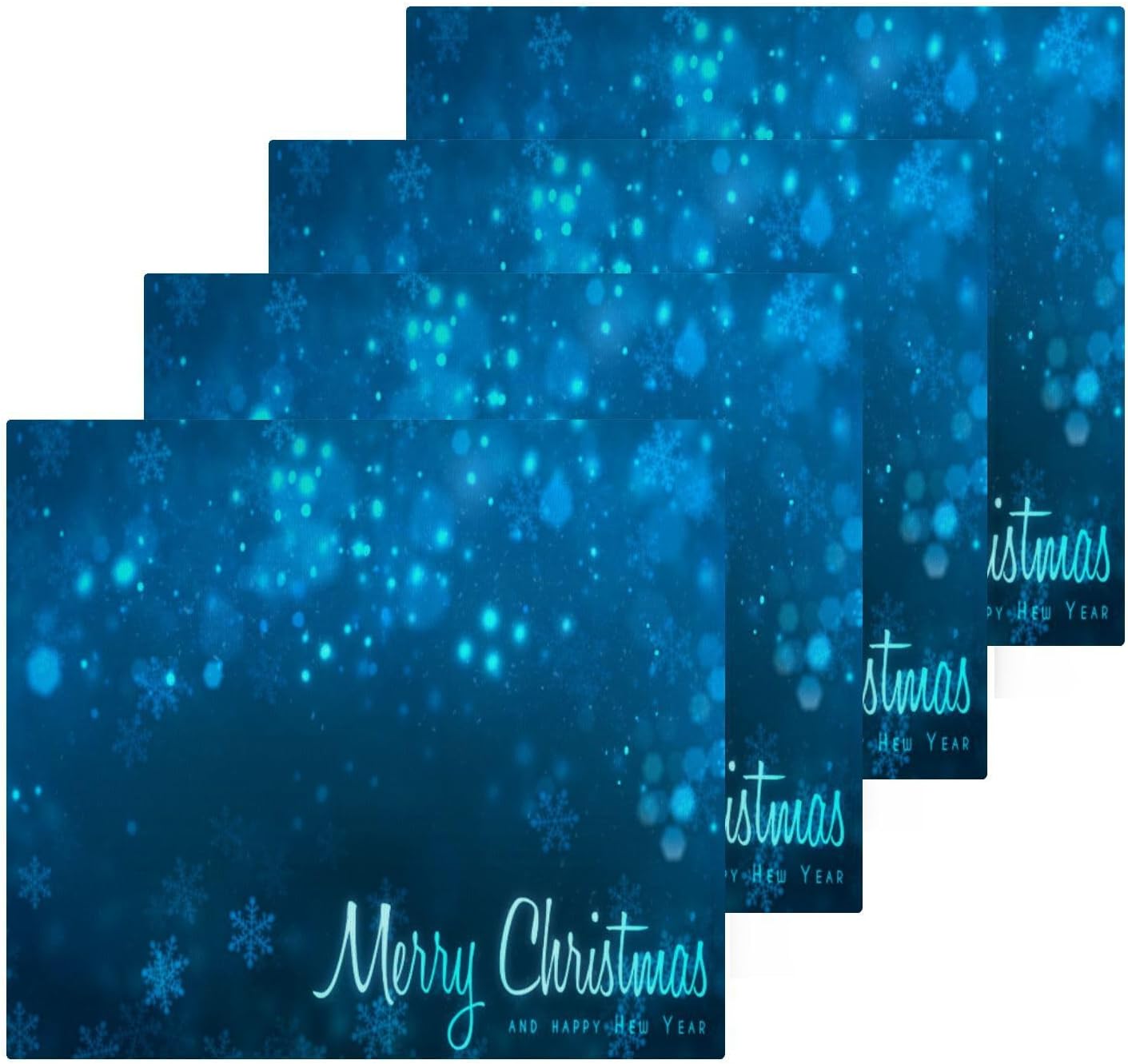 Blue Christmas Snowflakes Set of 2