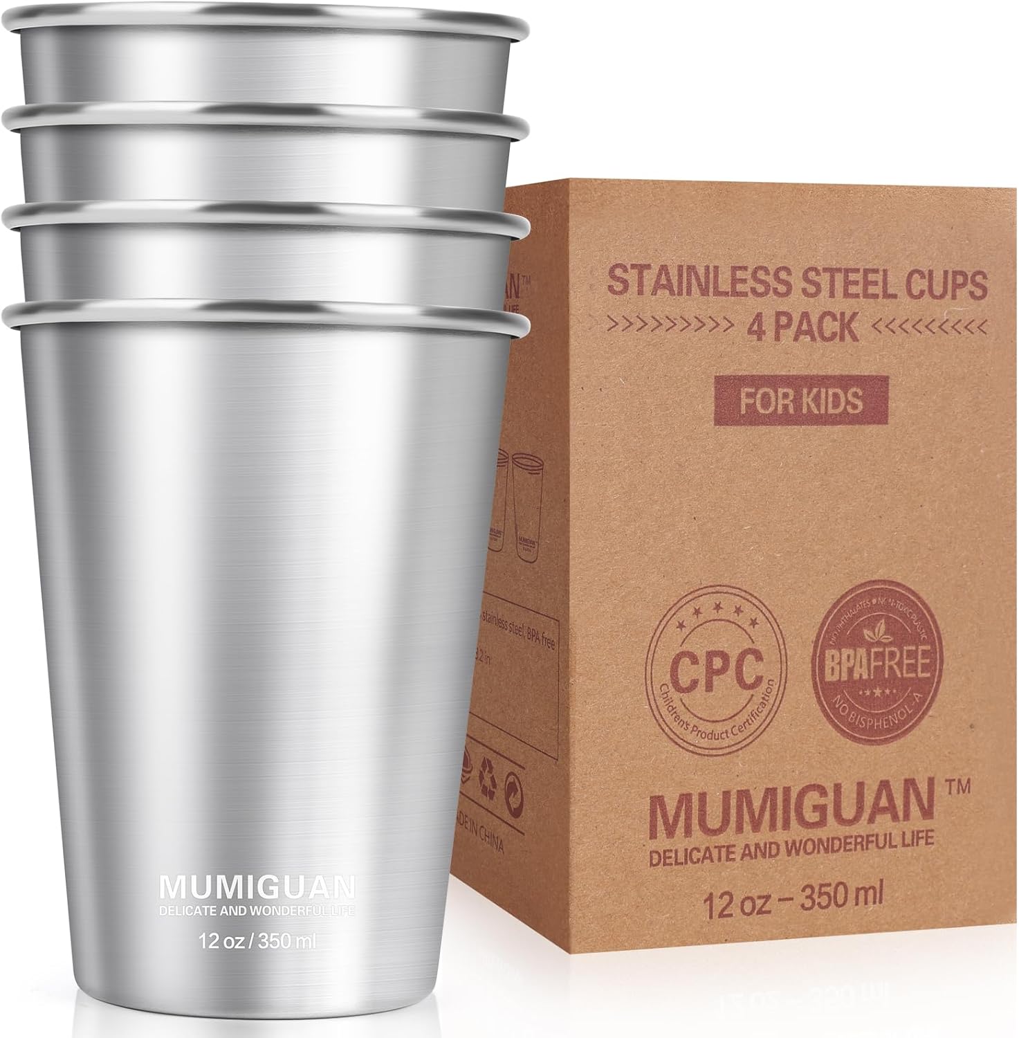 Stackable BPA-Free Stainless Steel Cups