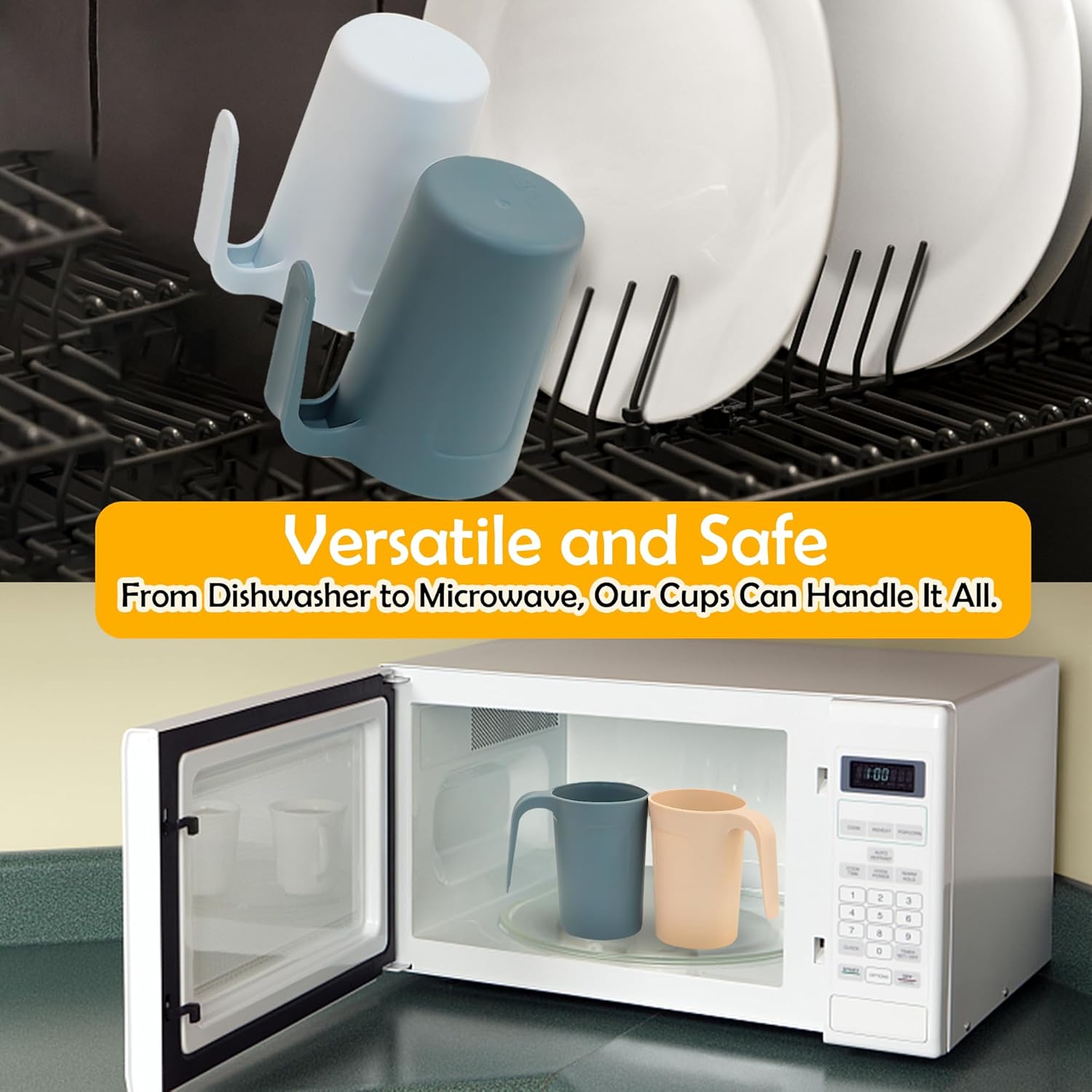 Reusable Plastic Coffee Cups 12 oz for Home Kitchen