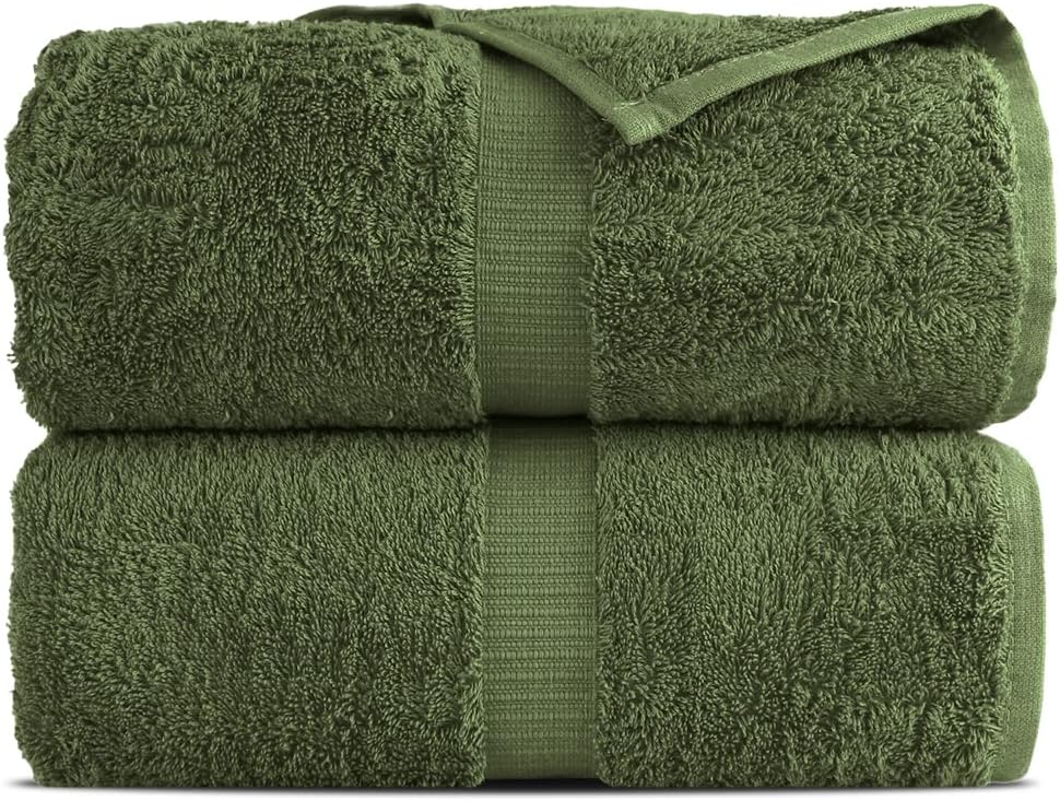 Towel Bazaar Premium Turkish Towels 2-Piece Set Moss Green