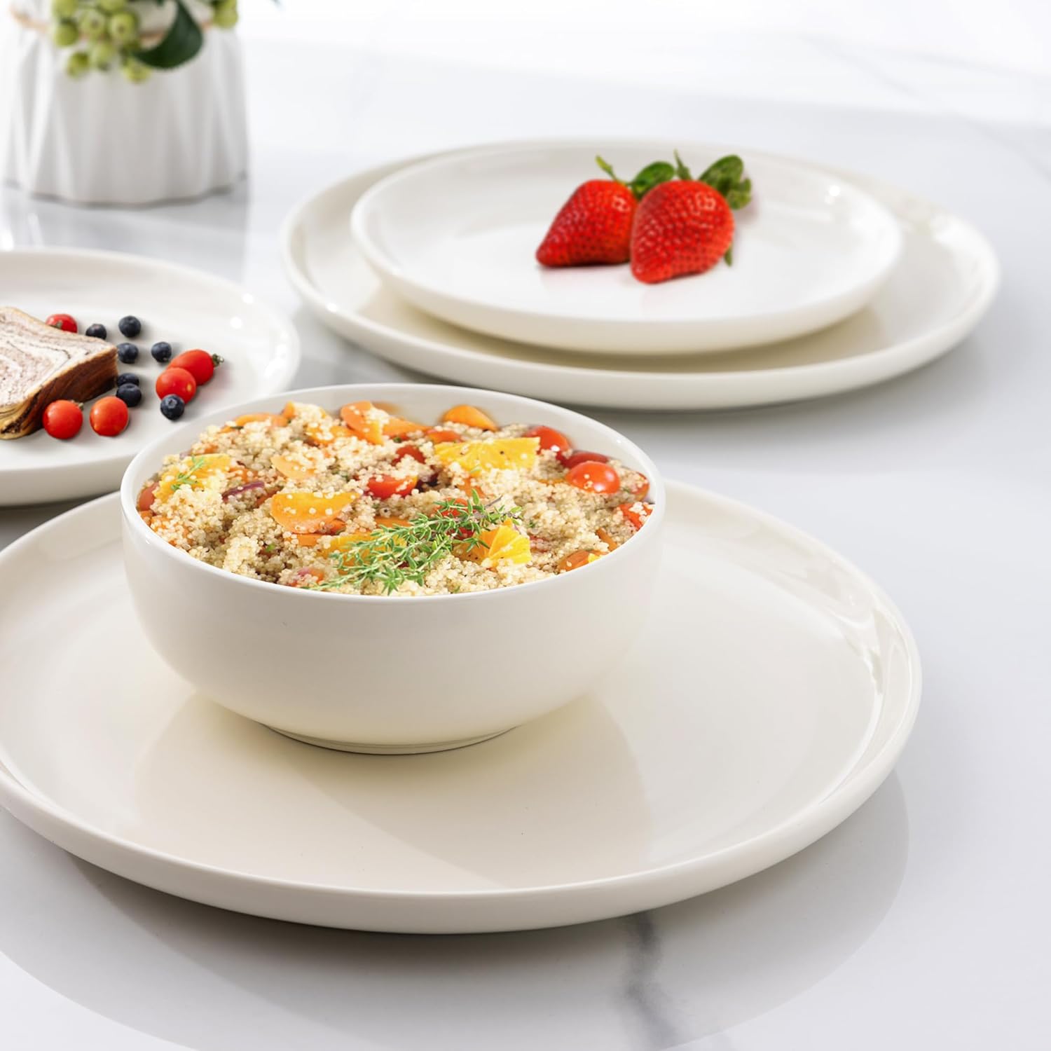 Premium Ceramic Dinnerware Set - 4-Piece Perfect for Daily Use Special Occasions