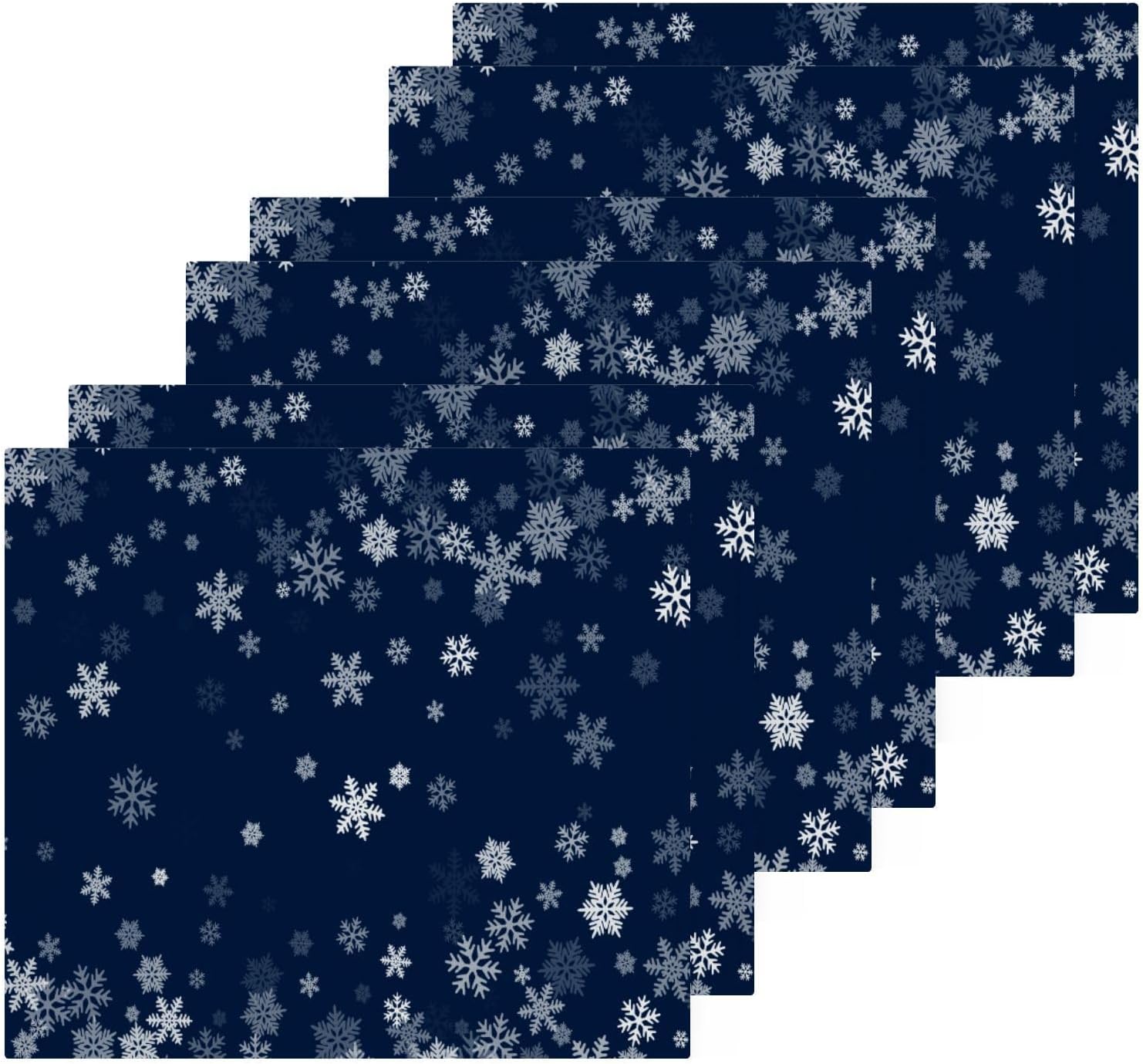 Blue Snowflake Washcloth Set Soft Cotton Face Towels 2Pack