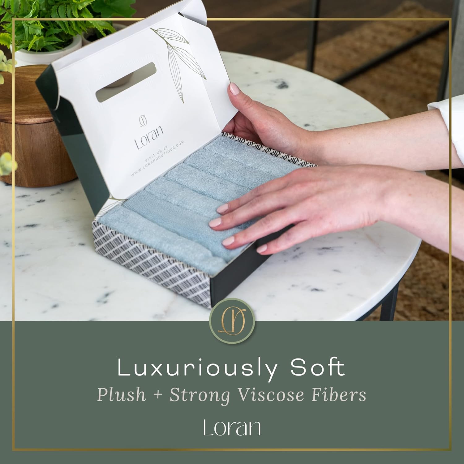 Loran Sky Blue Facial Washcloths