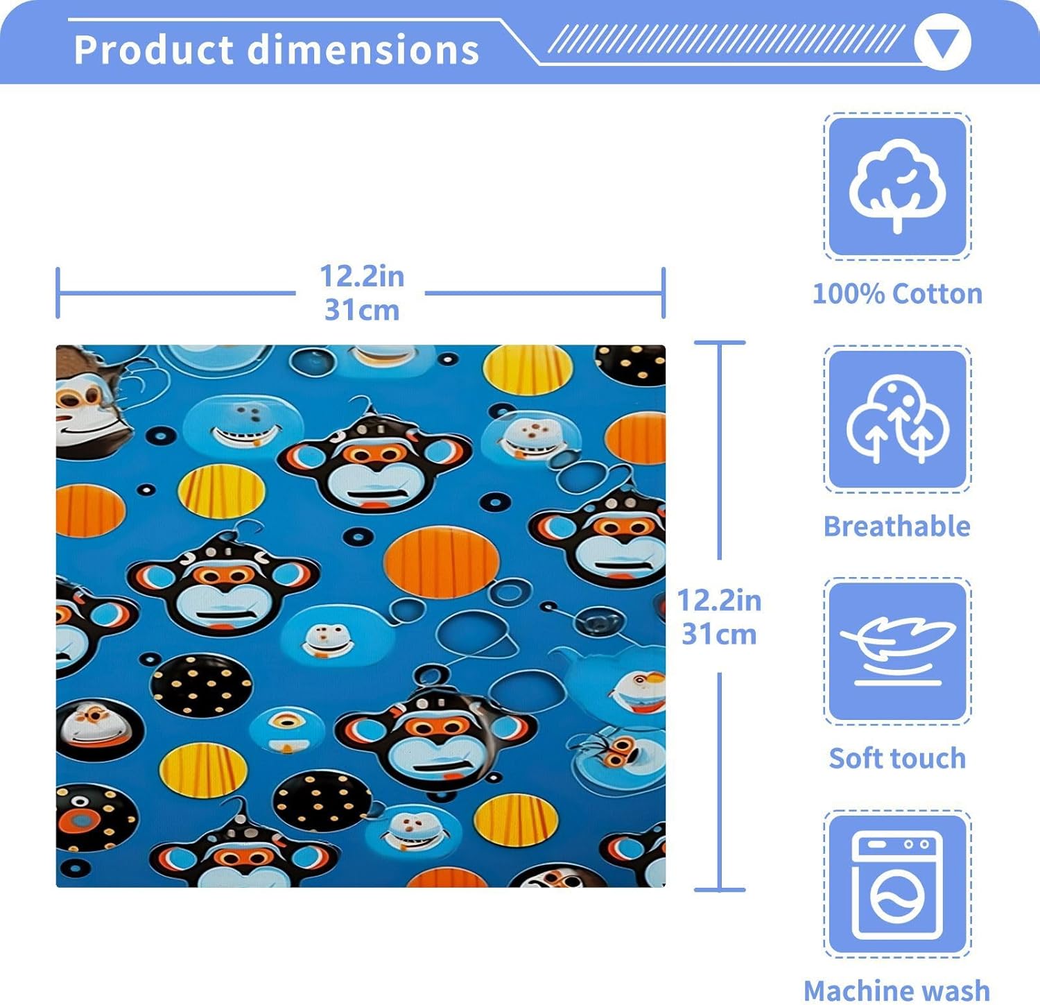 Cartoon Monkey Washcloth Set - Perfect for Daily Use