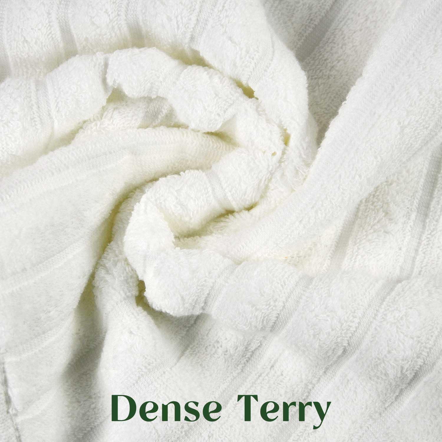Luxurious Hand Towels Set Soft 13x29 Inch Ribbed Design White 2-Pack