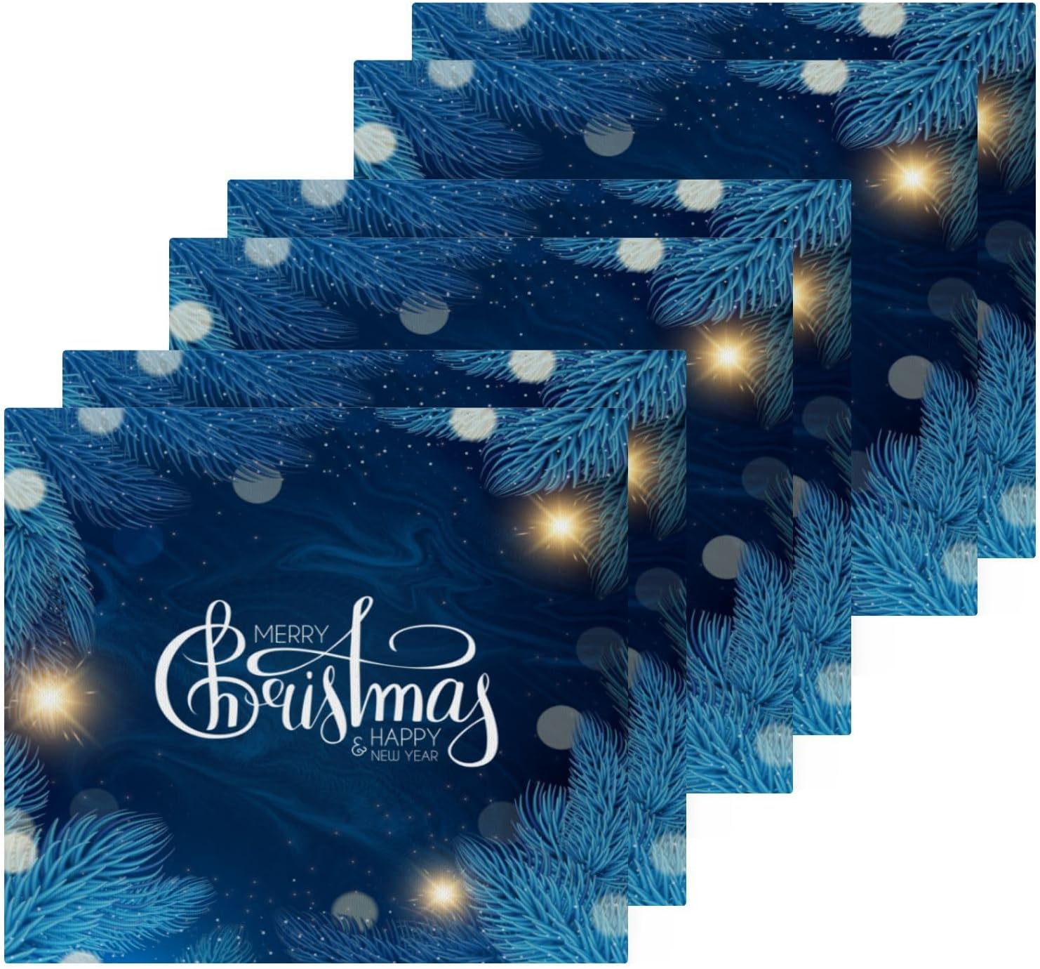Merry Christmas Blue Washcloth Set Soft Absorbent Reusable for Baby