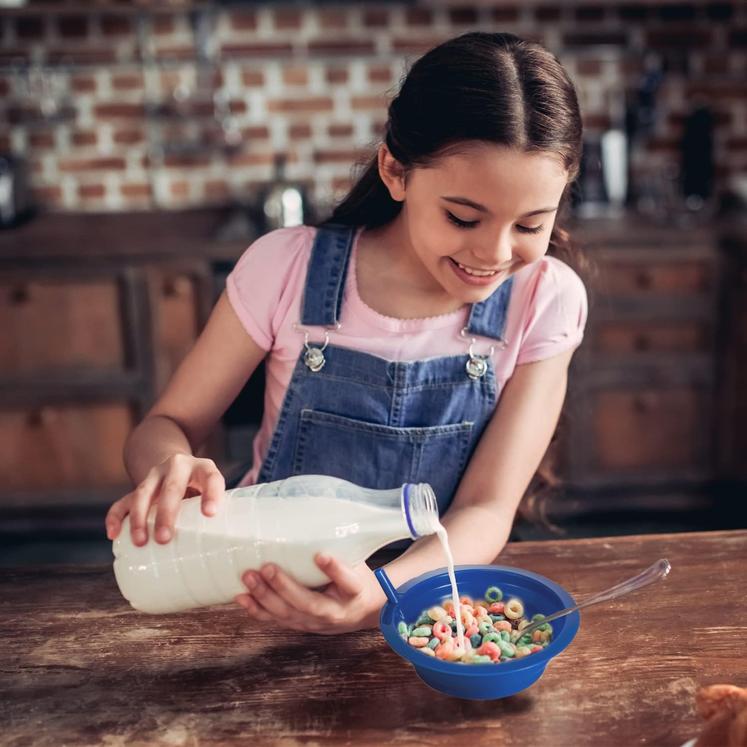 JoyServe Reusable Cereal Bowls with Built-in Straws for Kids