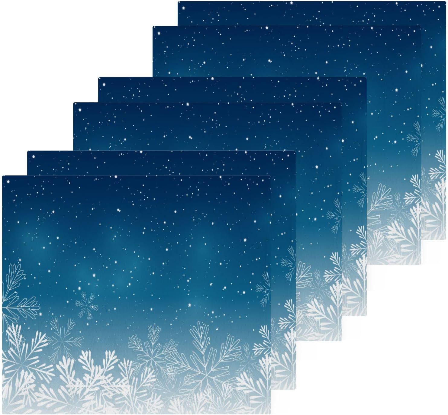 Blue Christmas Snowflake Washcloths 2 Pack