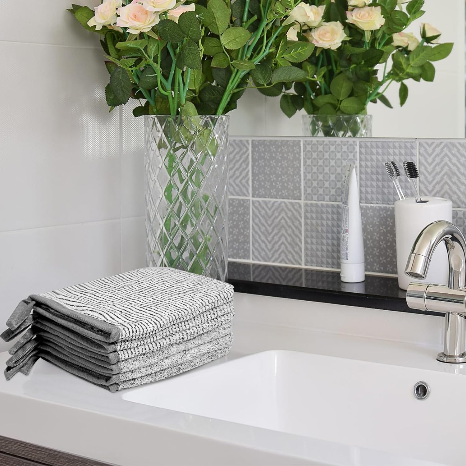 6 Bath Mitts Soft Eco-Friendly