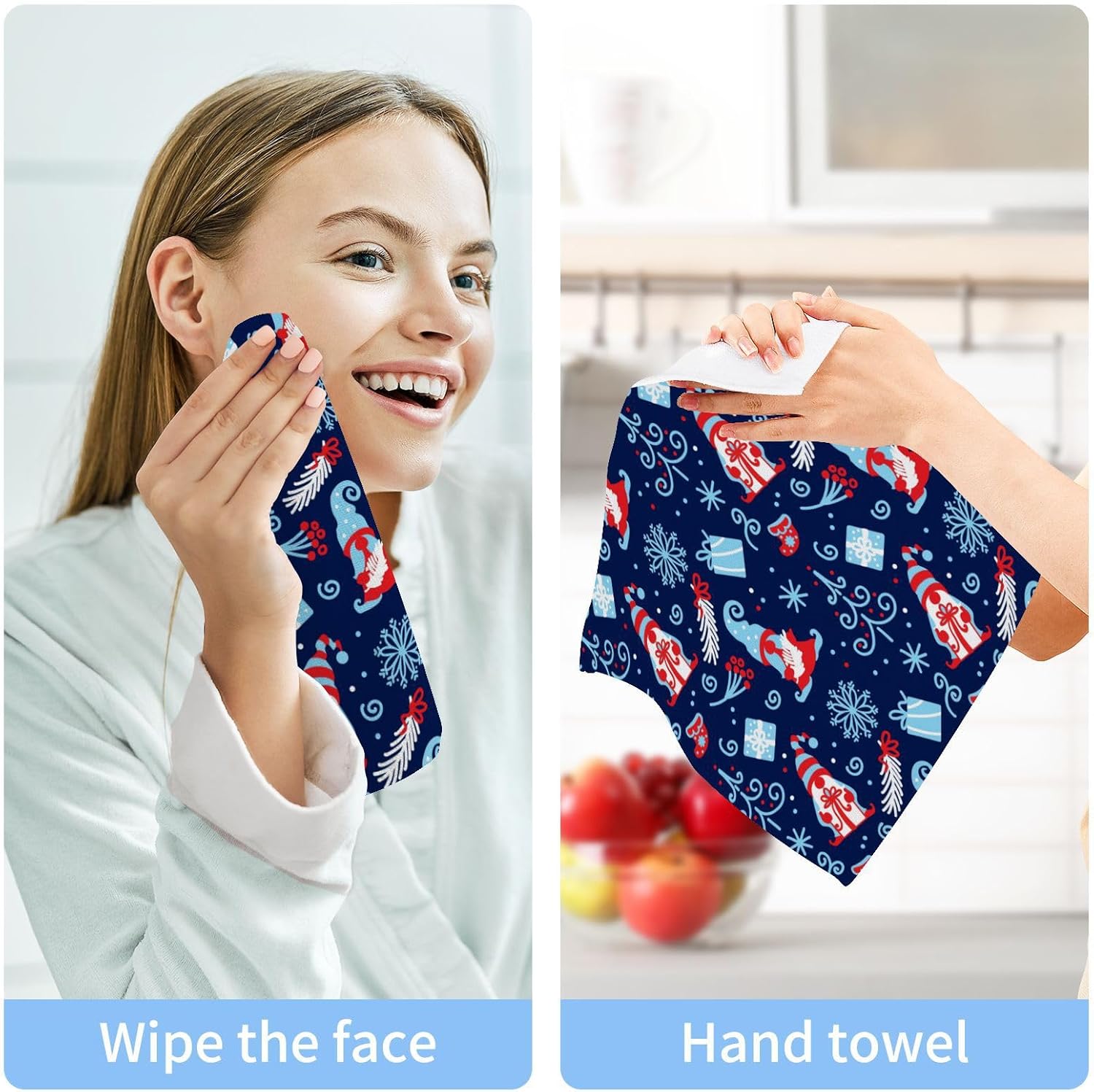 Christmas Gnome Washcloths 2 Pack