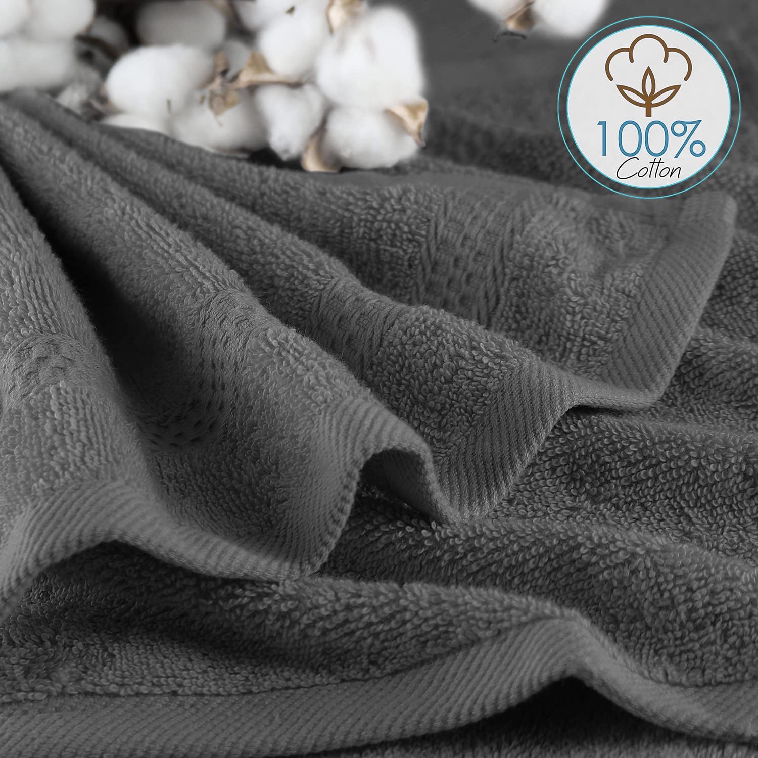 Hearth Harbor Washcloth Set - 12 PIECE - 13x13 - Premium Cotton