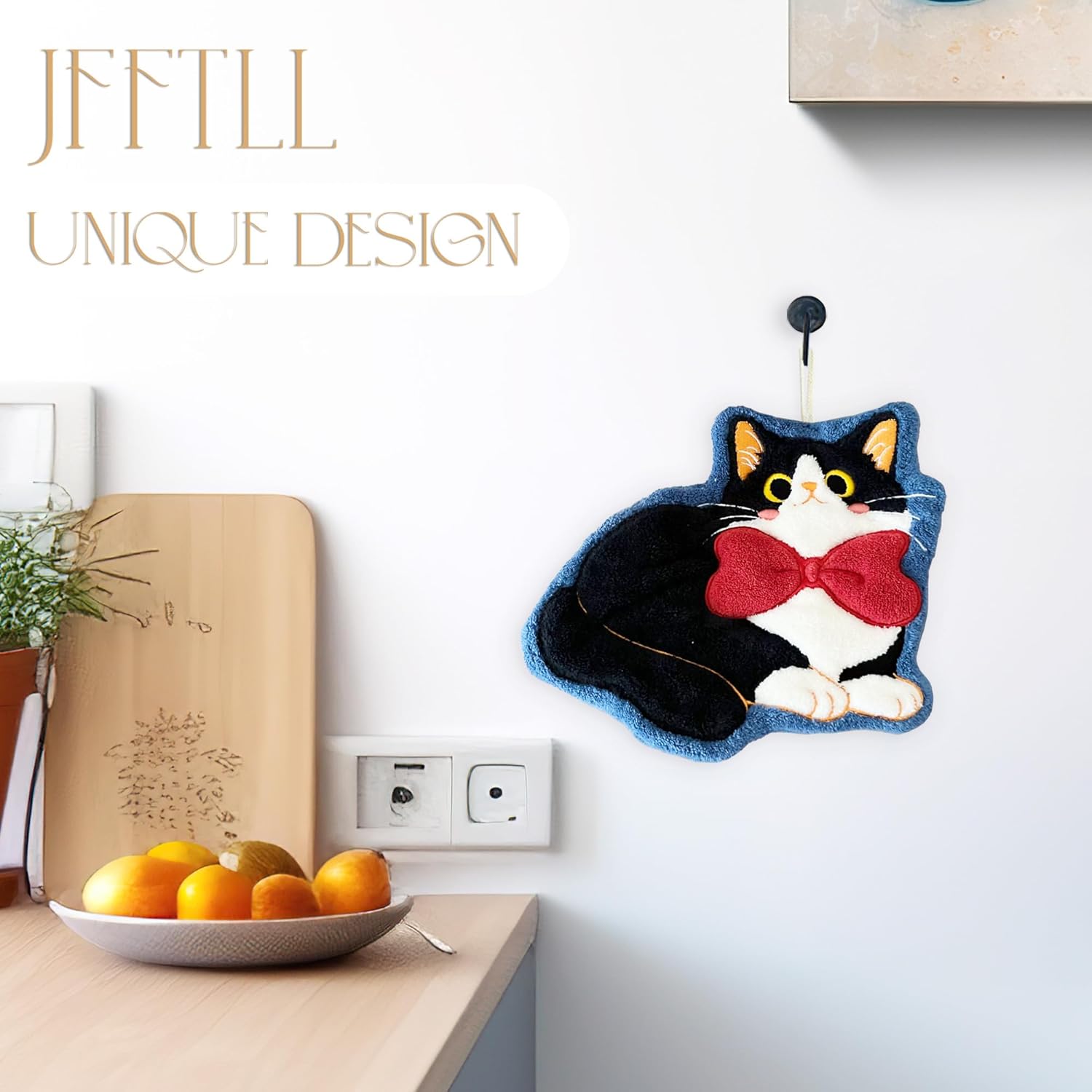 Coquette Red Bow Tuxedo Cat Towels for Home Kitchen
