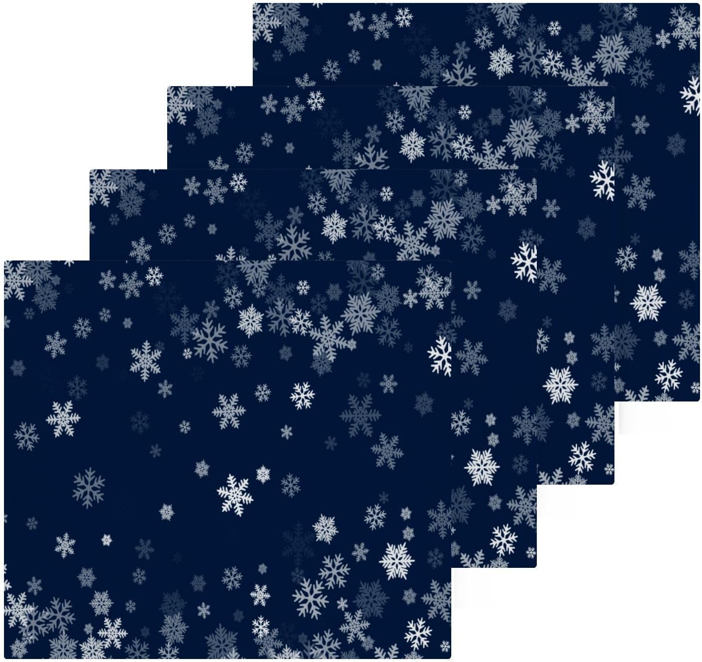 Blue Snowflake Washcloth Set Soft Cotton Face Towels 2Pack
