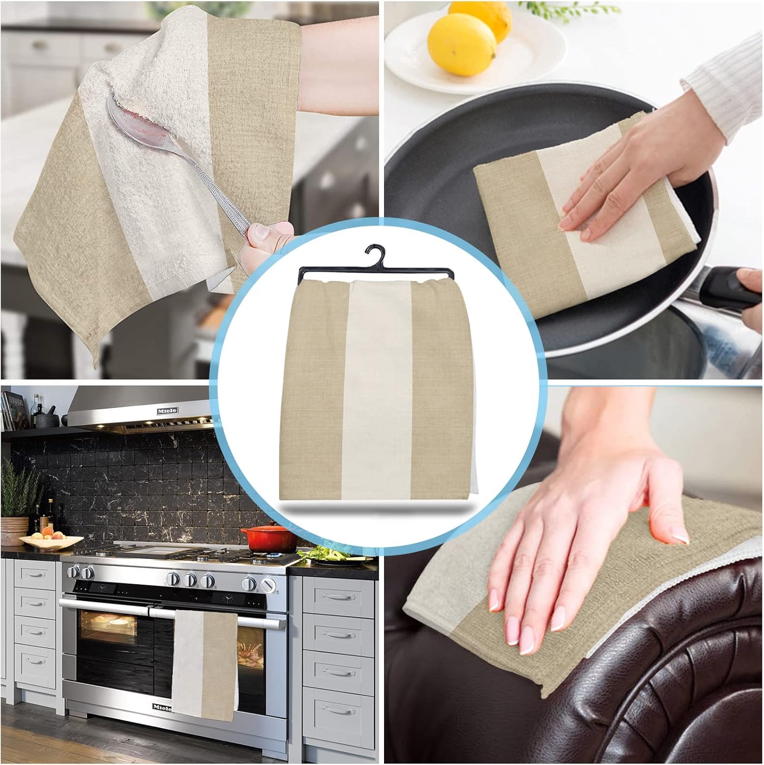 Rocking Giraffee MicrofiberKitchen Towels Set - 4 x 16x24 inch Retro Dish Towels