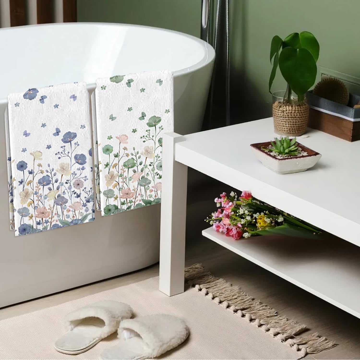 Wildflower Hand Towels Set of 2