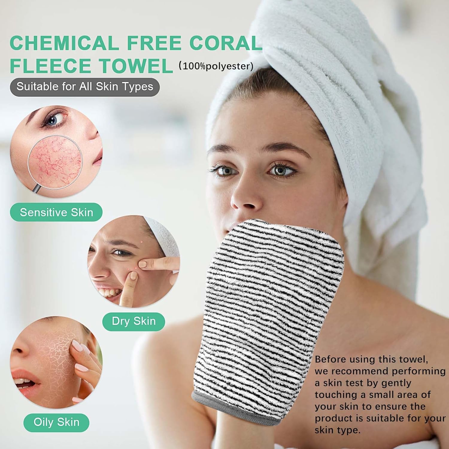 PHOGARY Coral Fleece Body Wash Cloths 8-Piece Set