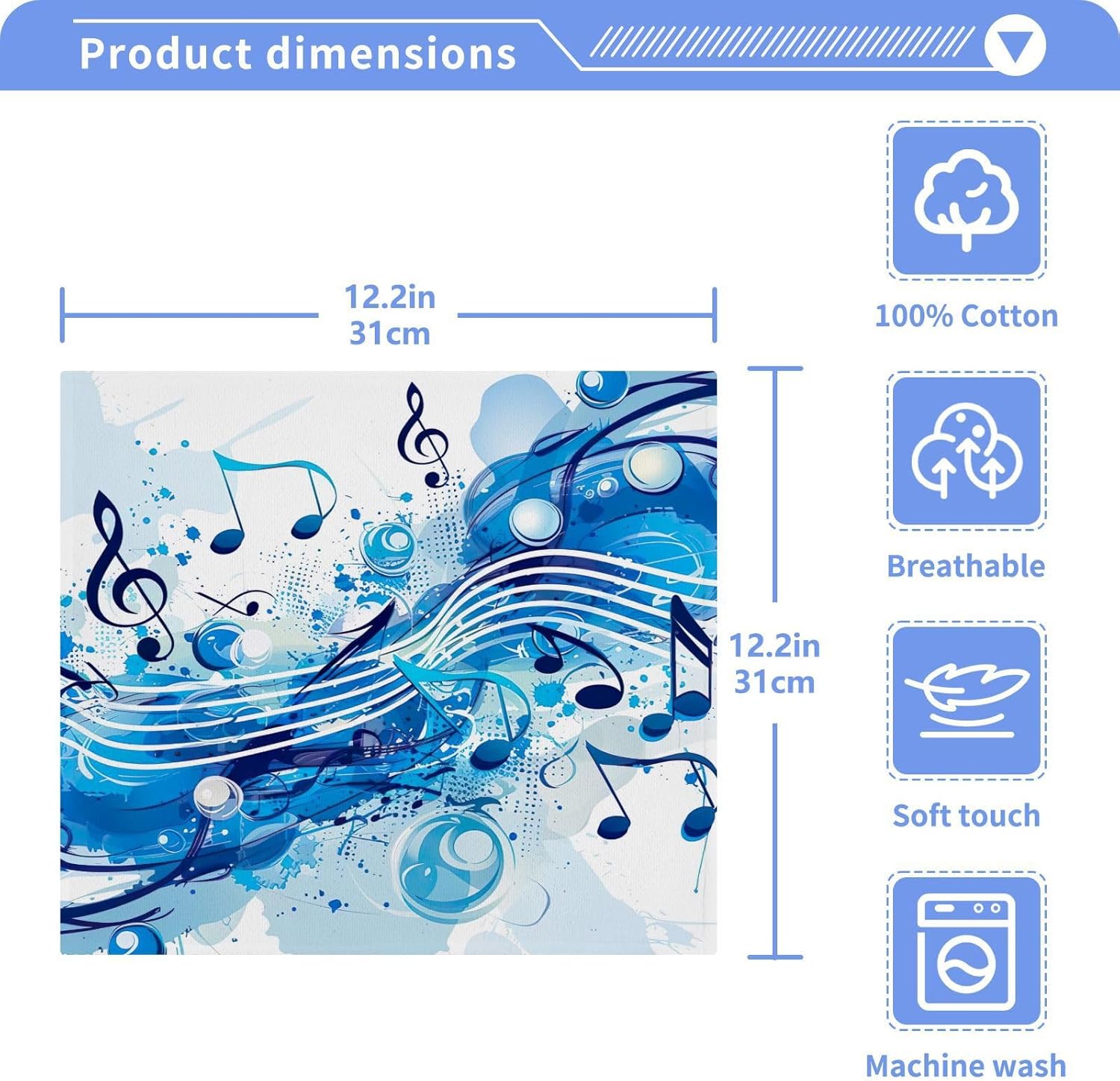 Musical Note Washcloth Set - SoftReusablePerfect for Washes and More