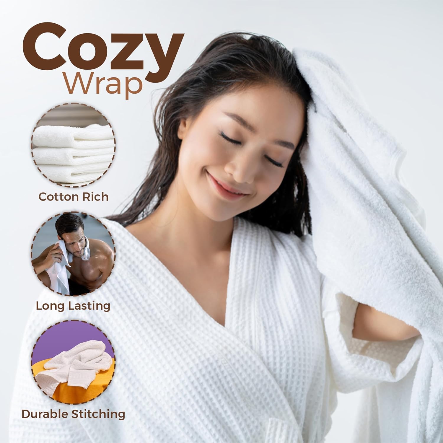 Cotton Small White Bath Towels for Hotel Pool Use