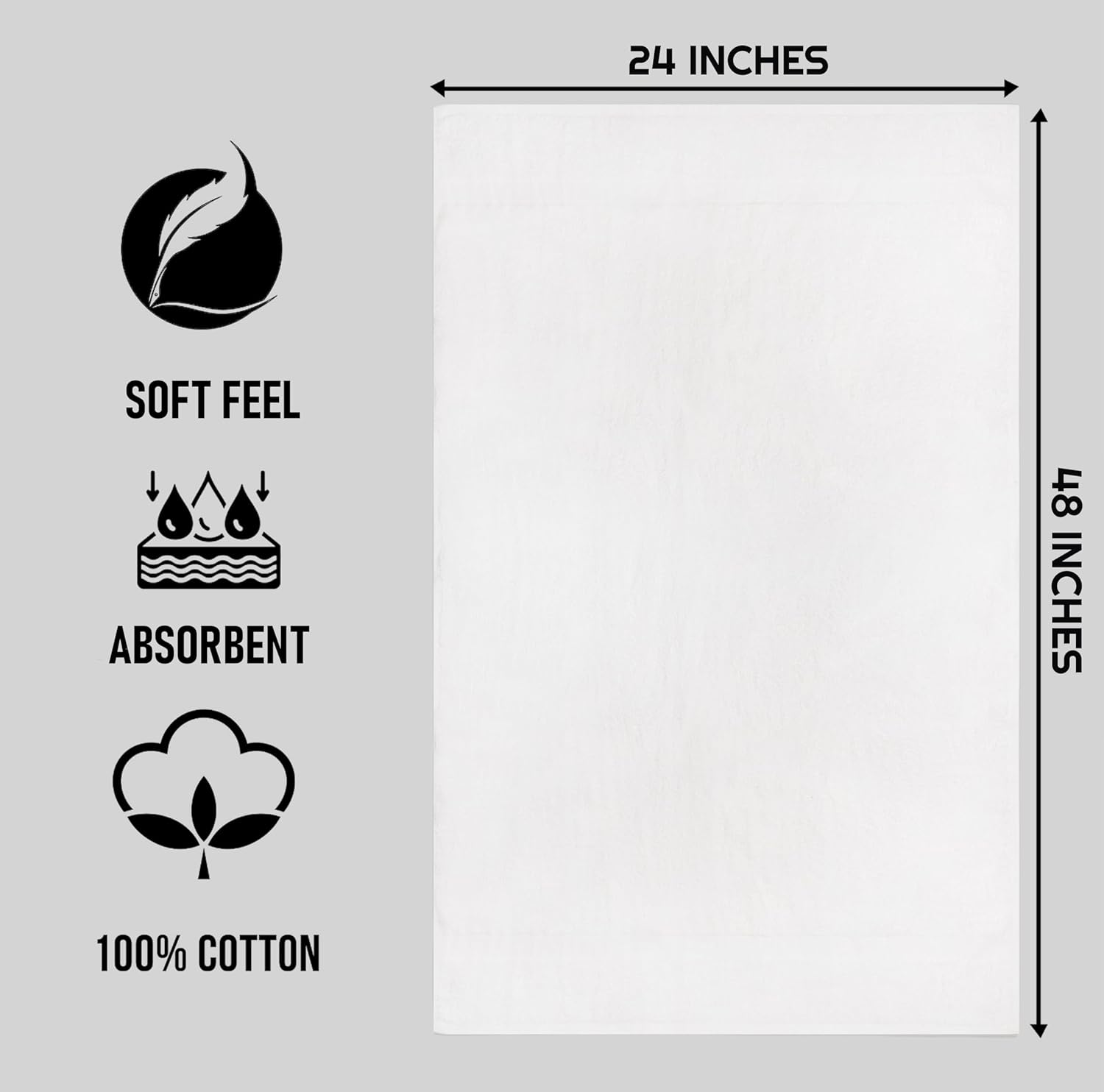 High-Quality White Bath Towels for Commercial Use