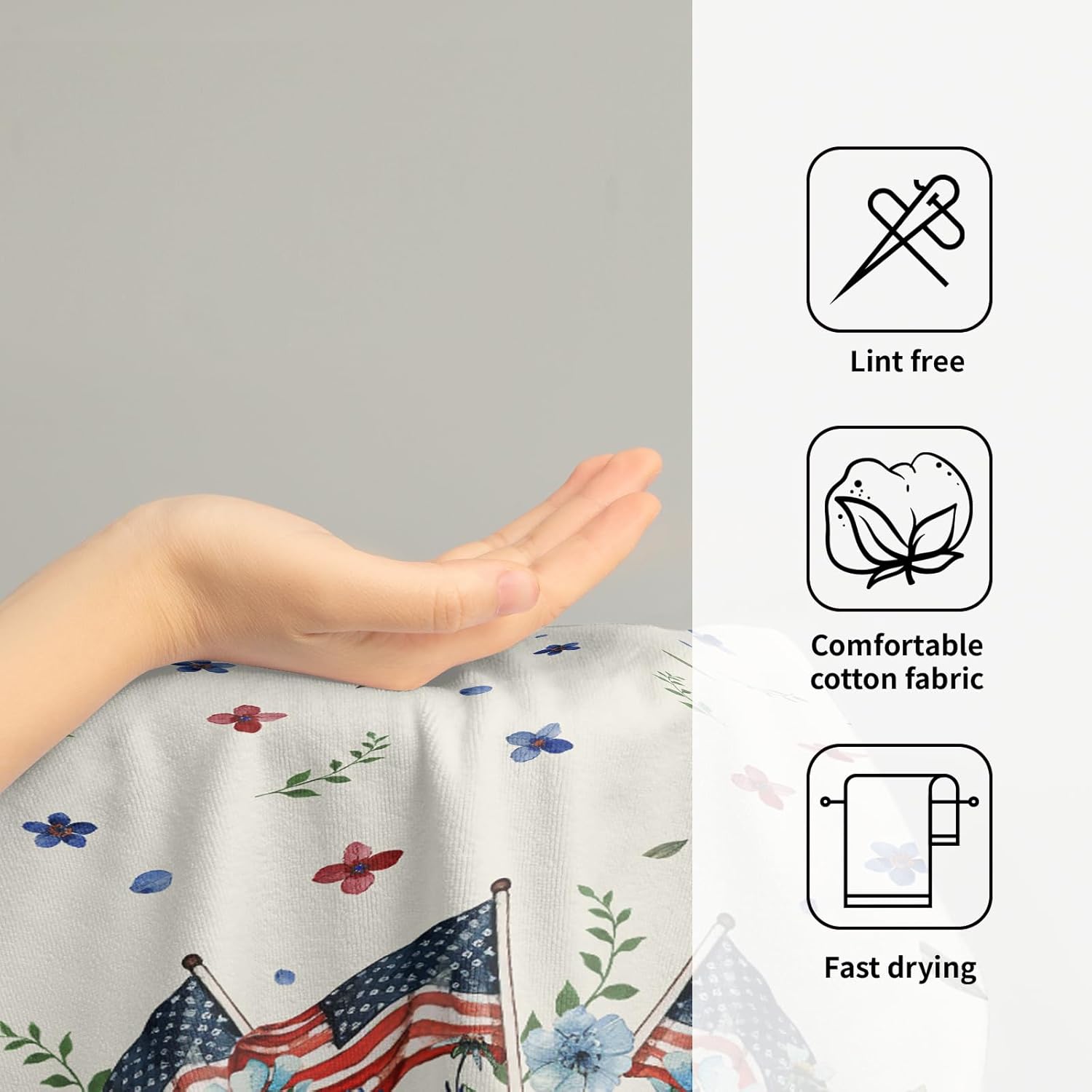 Patriotic Floral Hand Towels