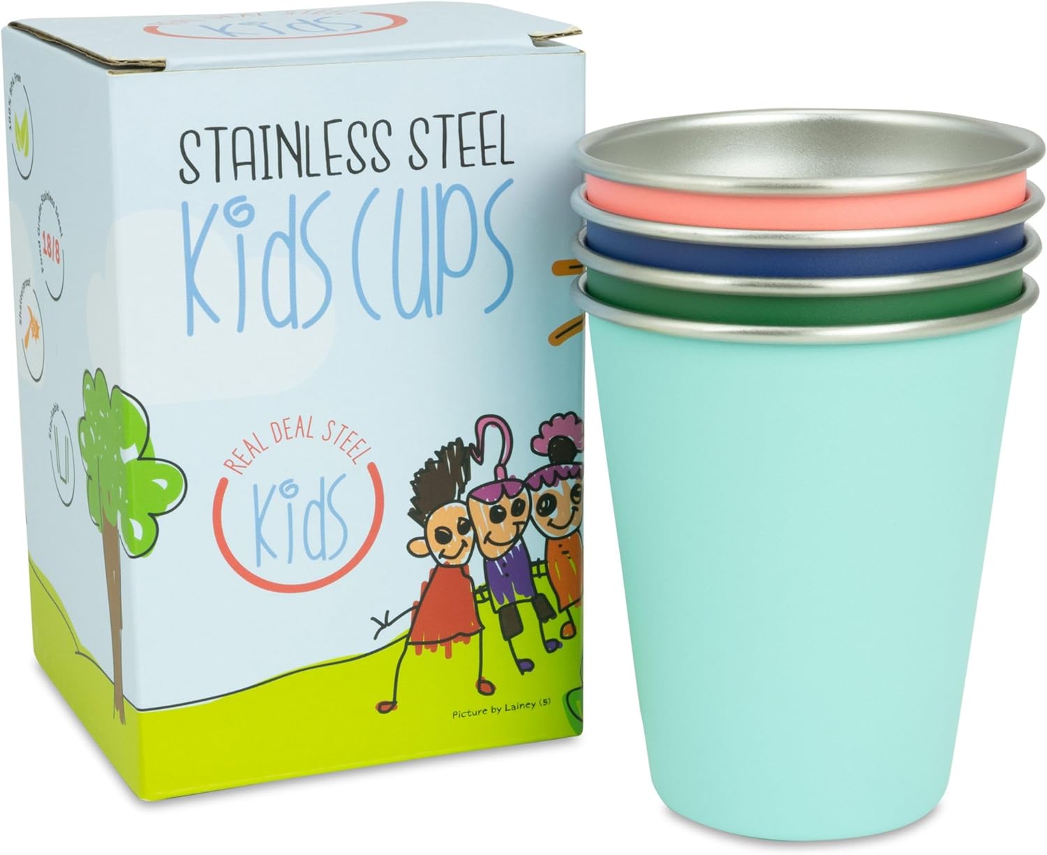 Kids stainless steel cupsReal Deal Steel