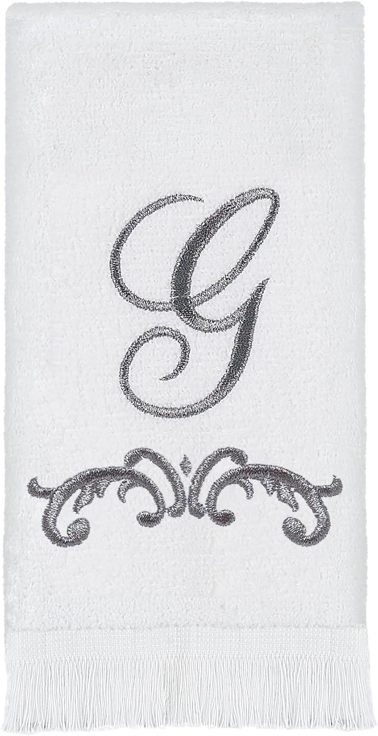Avanti Linens Monogrammed Fingertip Towels G White - Premium Quality