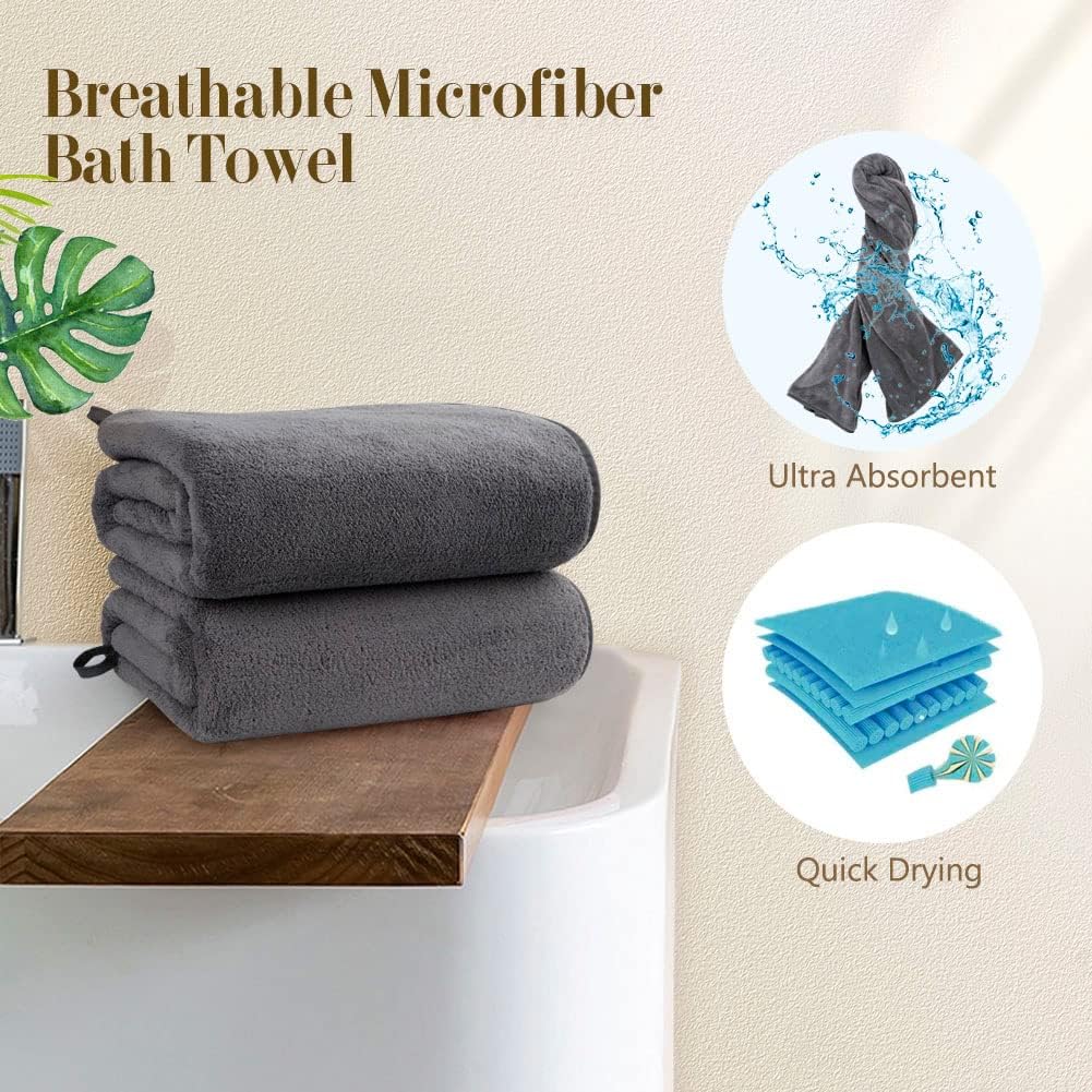 Orighty Bath Towels Pack of 2 27x54 Impossible to Hold