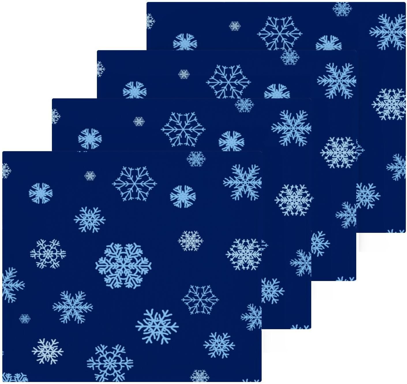 YETTASBIN Blue Snowflake Washcloths 2 Pack 2