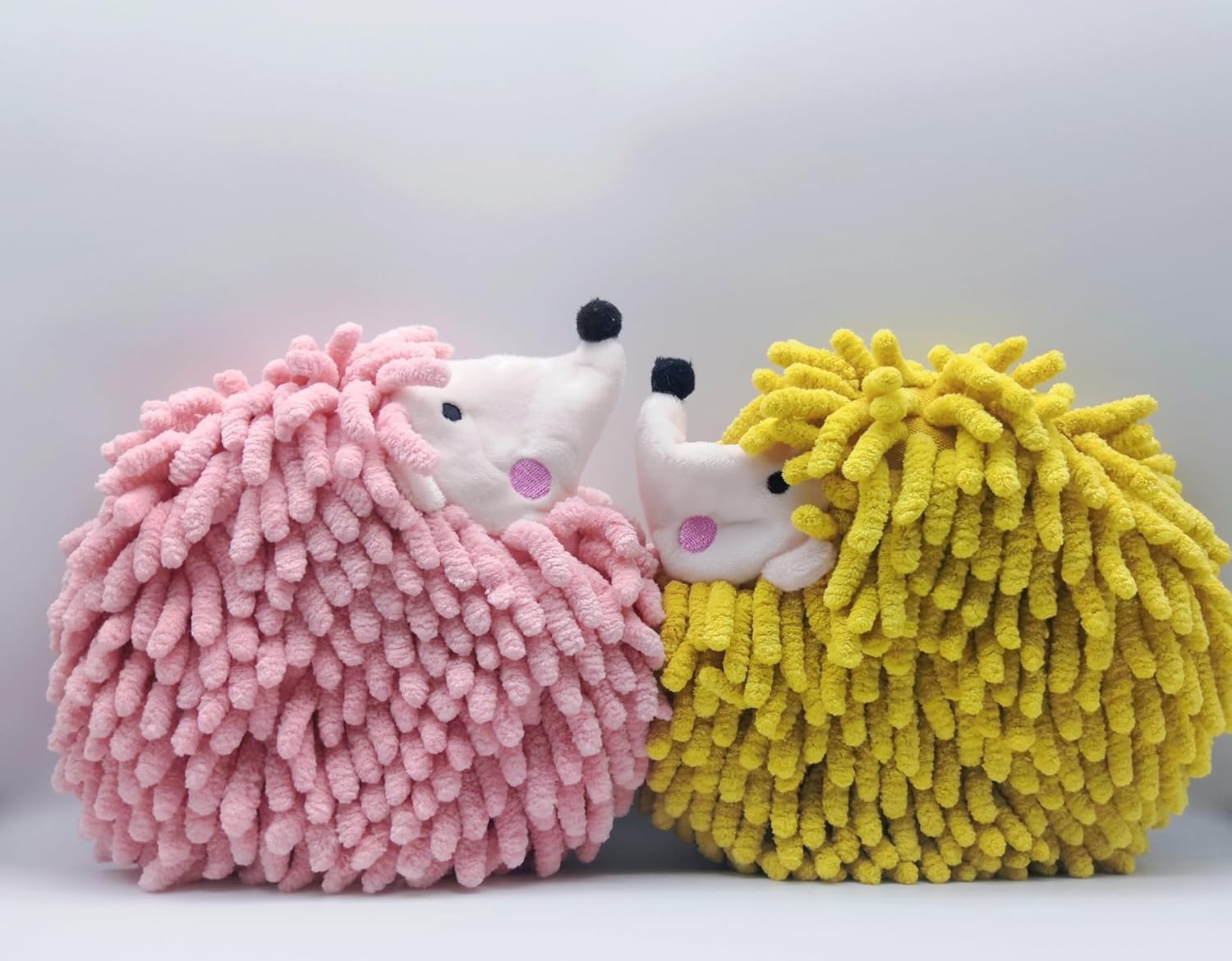 Yqdmcyan Fuzzy Ball Hand Towels Set of 2 Cute Hedgehogs Soft Absorbent