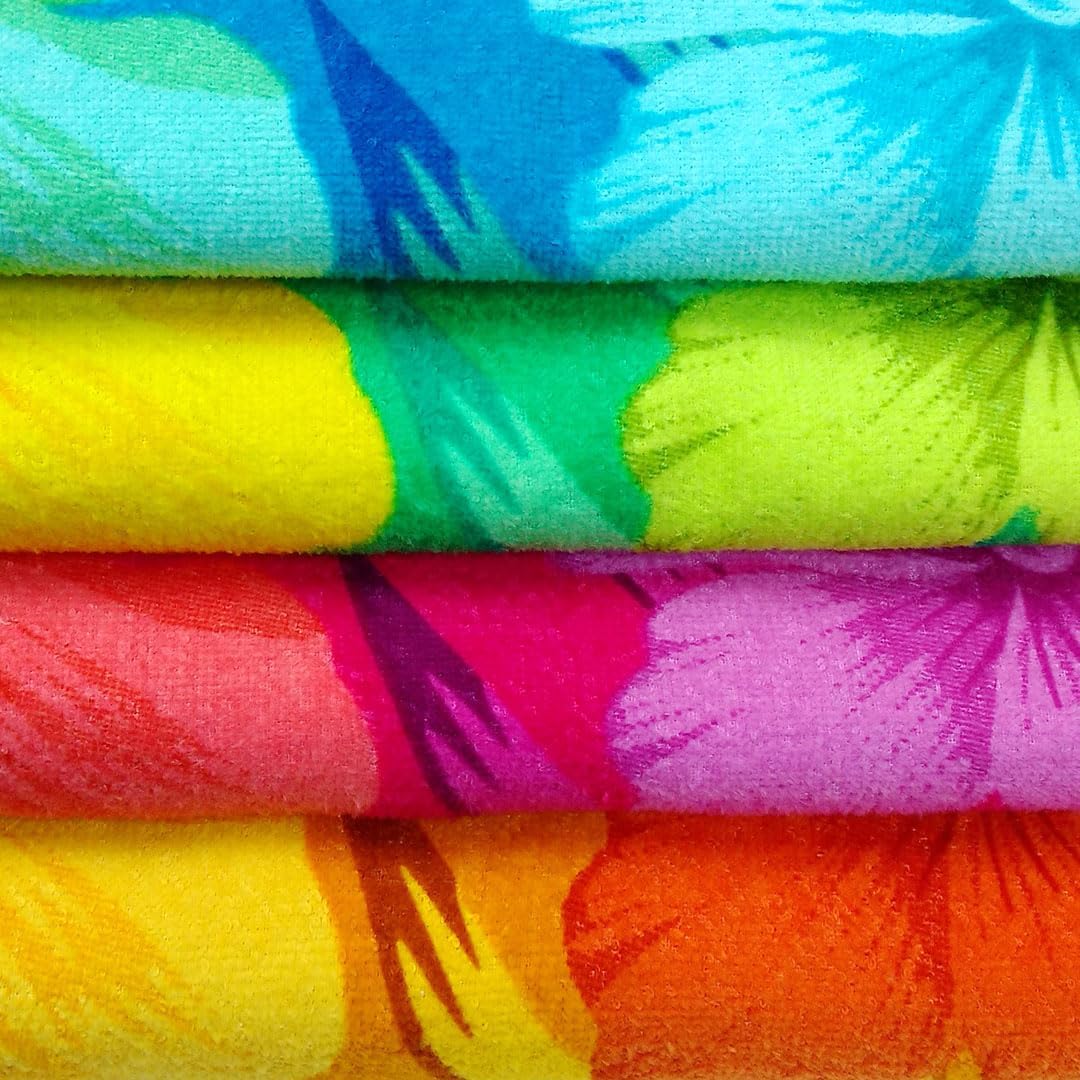 Chic Trendy 4-Pack of 30x60 Beach Towels for Adults Kids