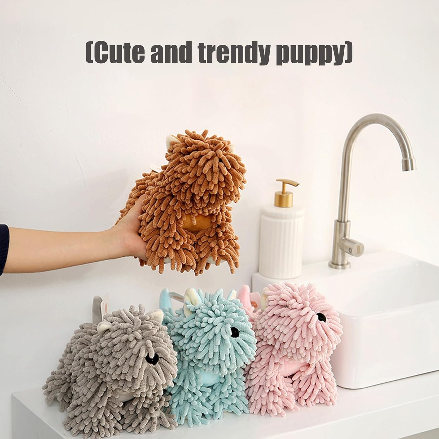 Charming Dog Plush Hand Towel