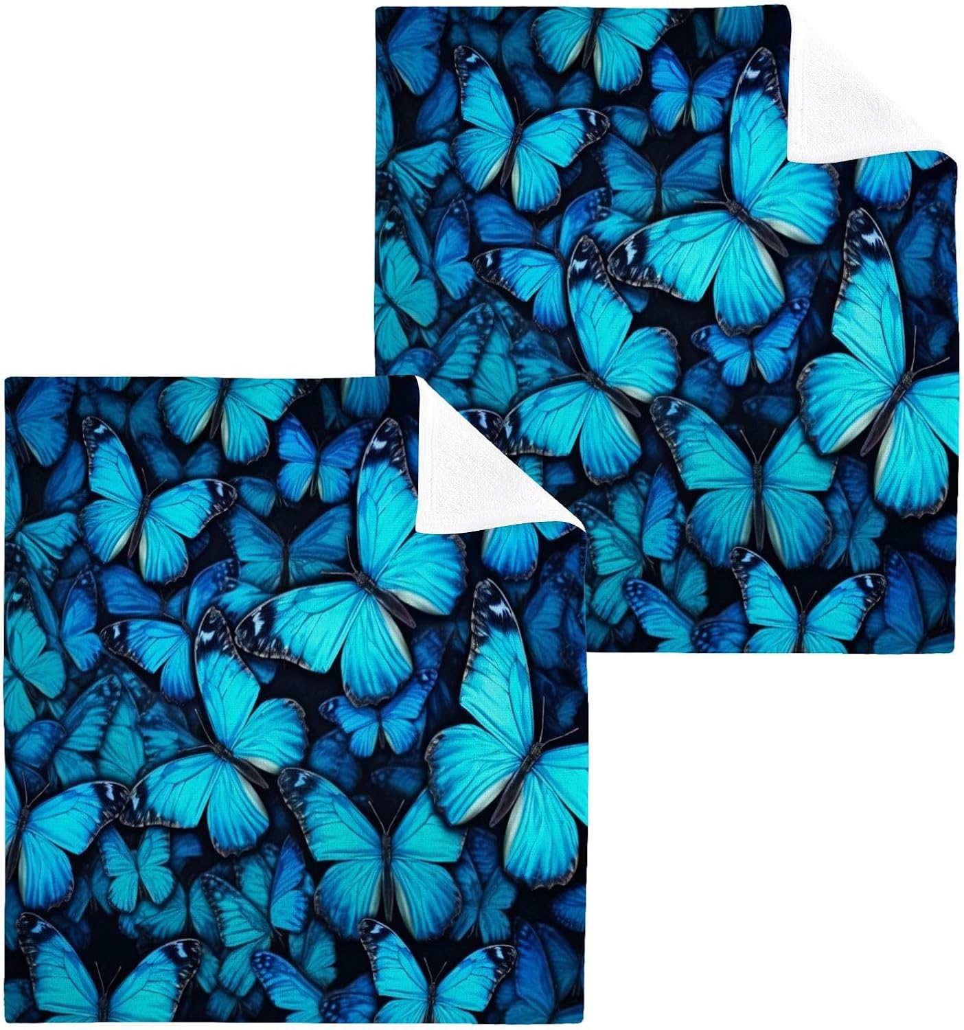 Blue Butterfly Washcloth Set