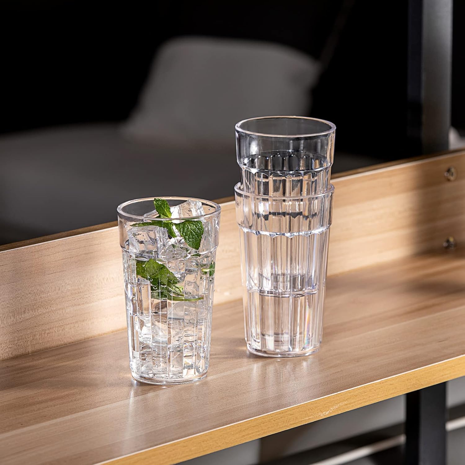 10oz Small BPA-Free Plastic Drinking Glasses Set of 10