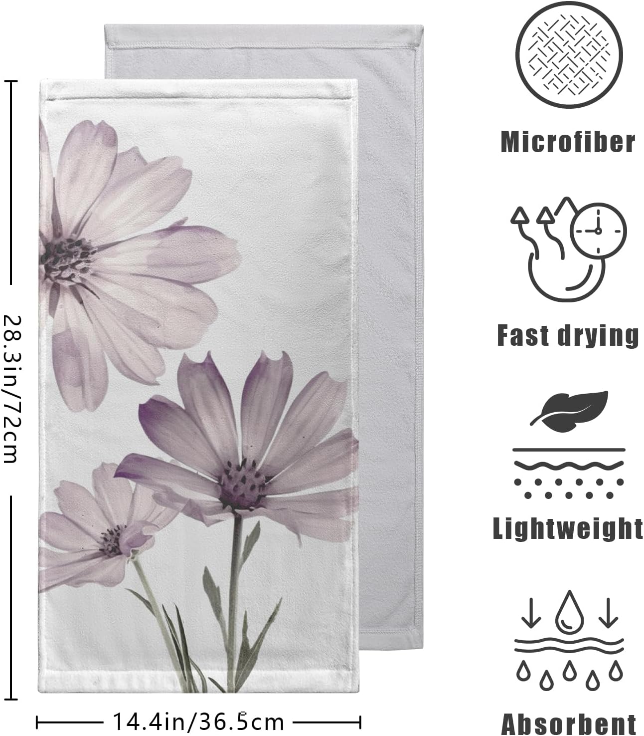Hand Towels Pure Purple Flowers bursting with Style