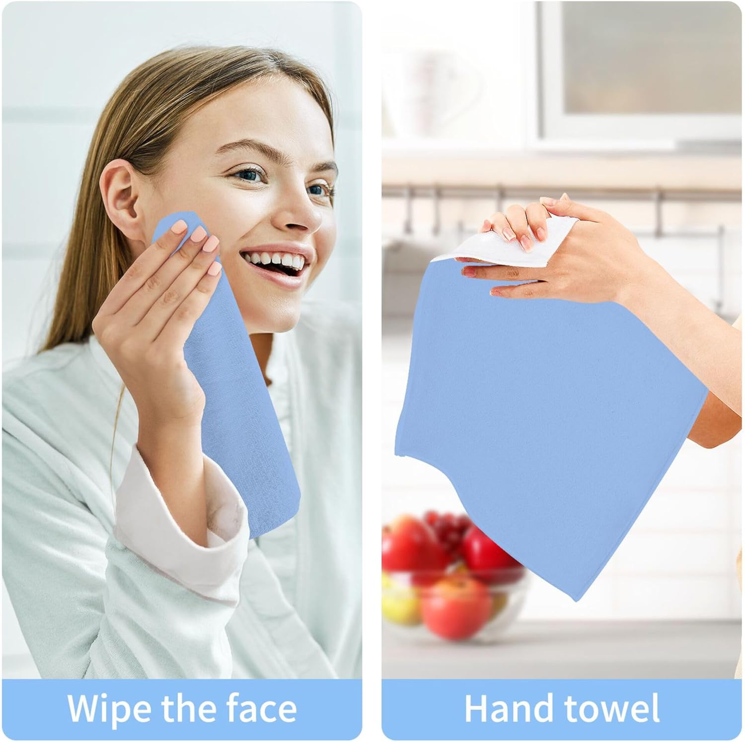 Blue Washcloth Set 2-Pack - Soft Reusable