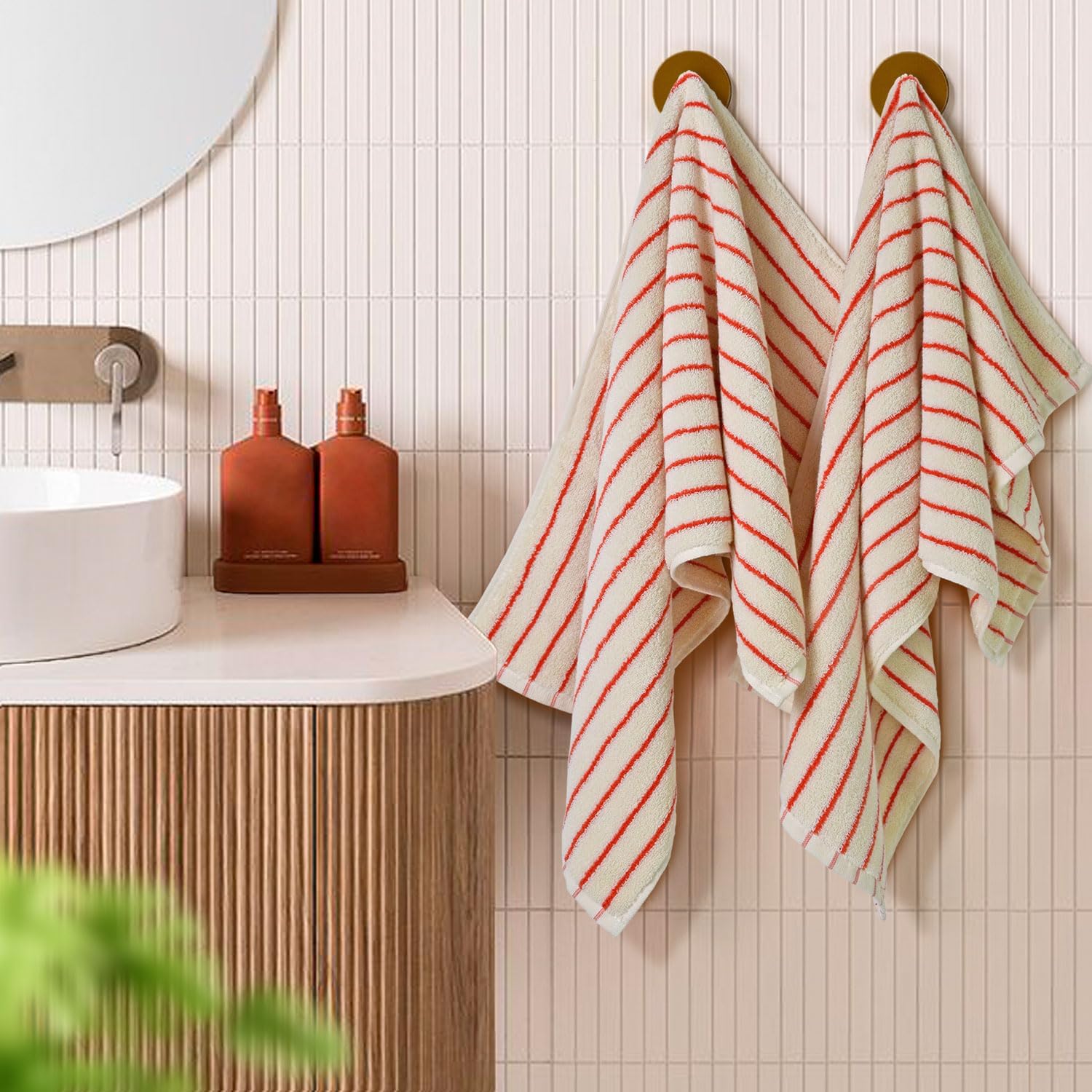 Jacquotha Striped Hand Towels Soft Durable