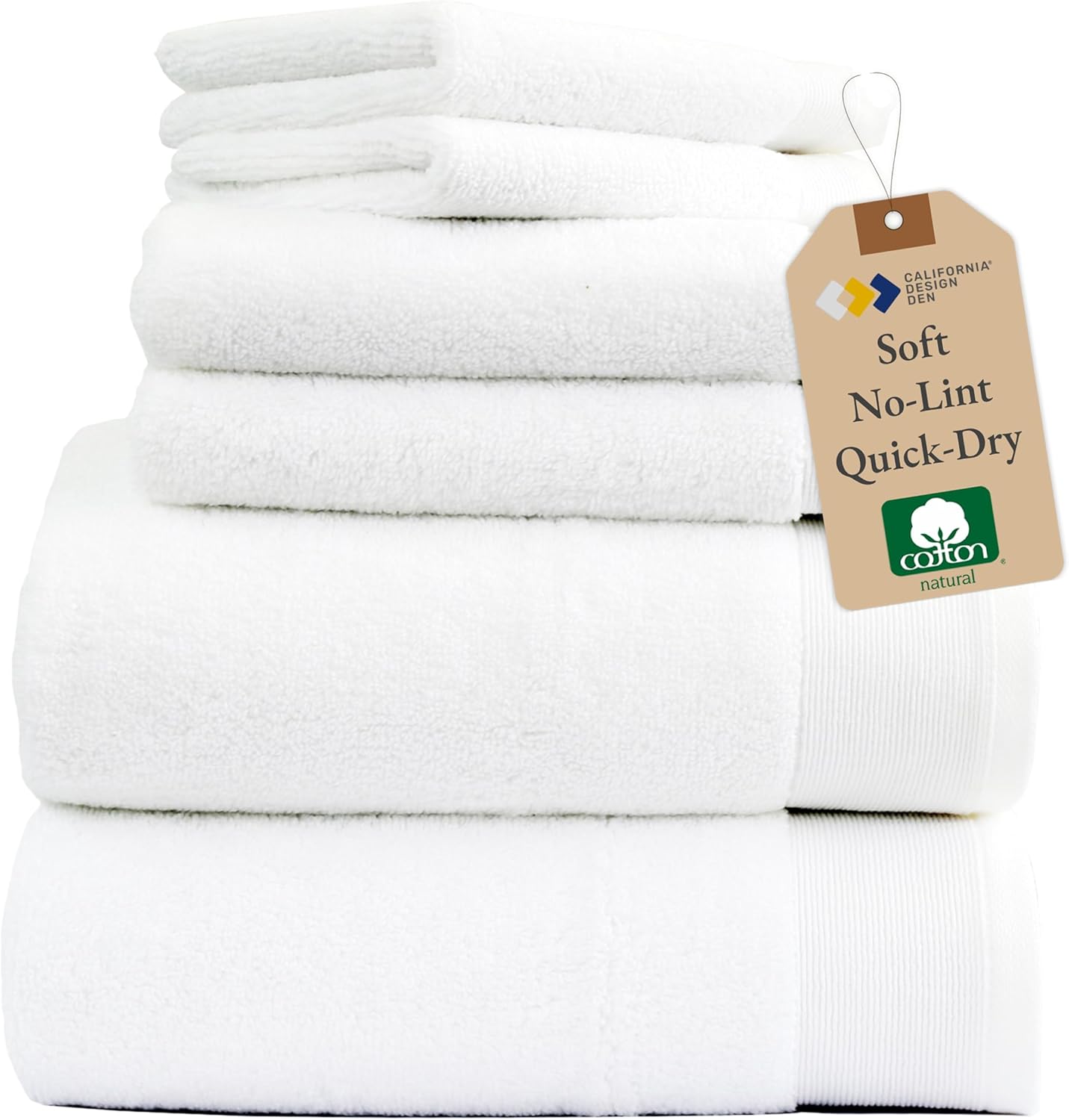 California Design Den 6-Piece Soft Cotton Towels