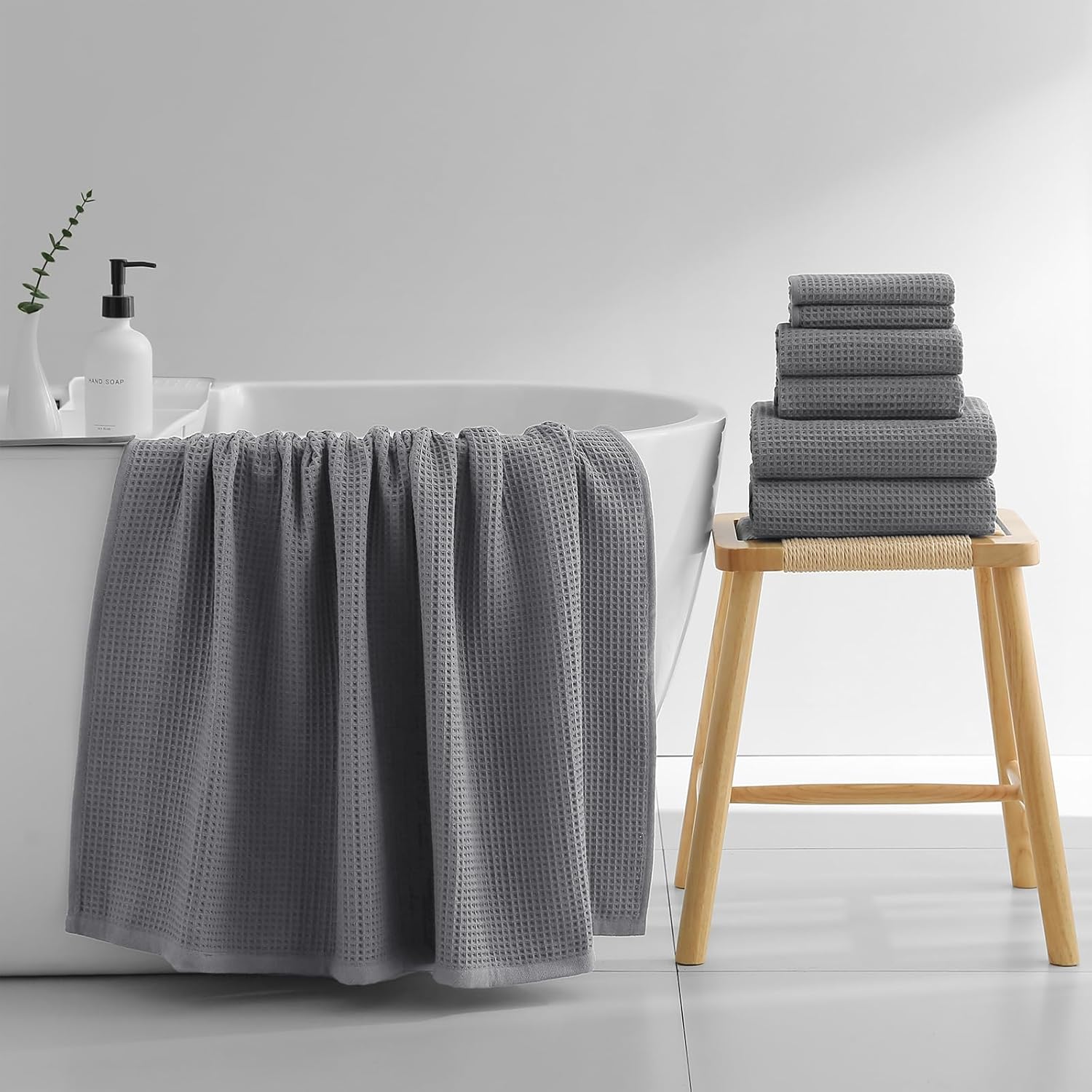 XIQ Oversized Waffle Weave Bath Towels