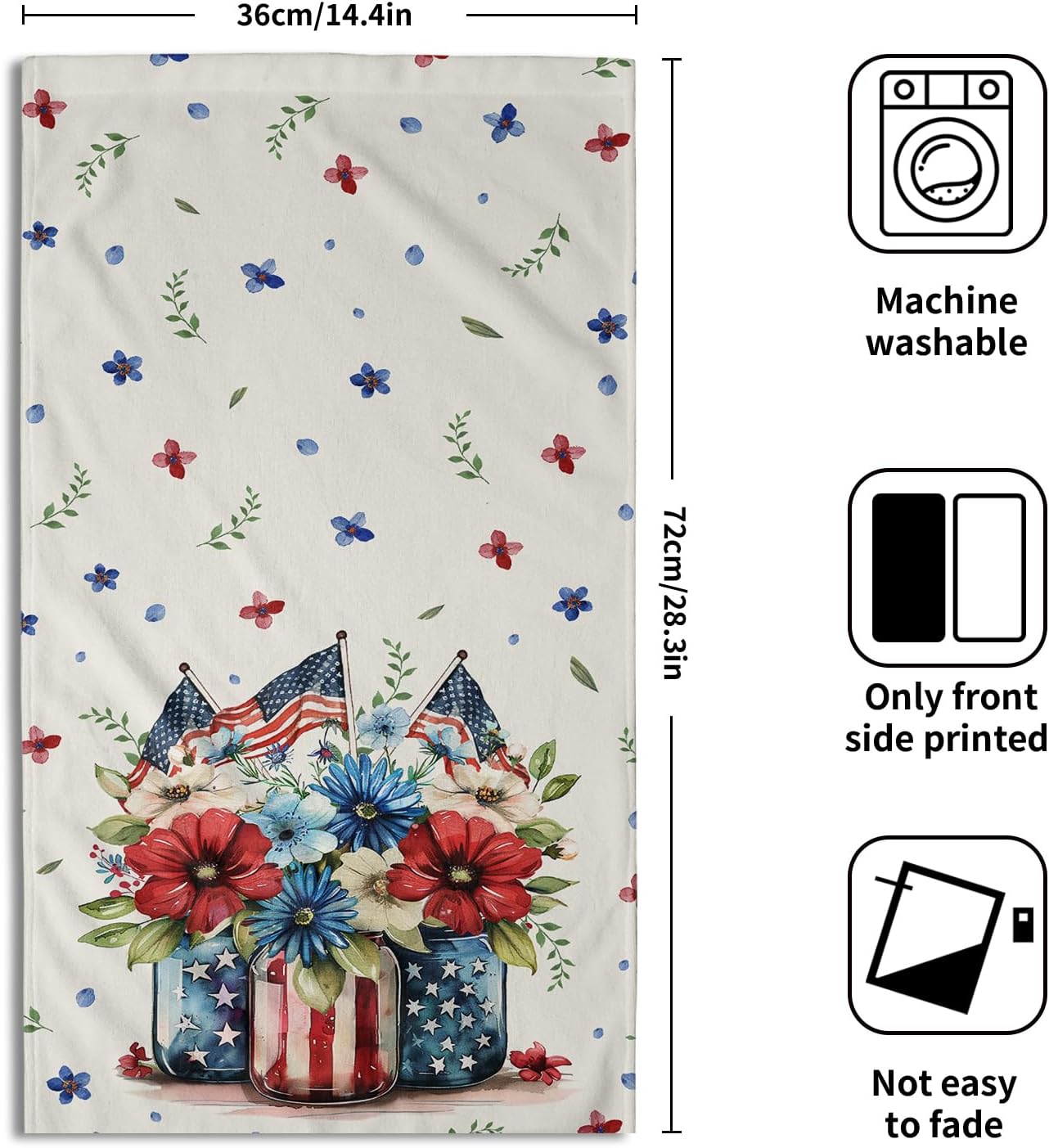 Patriotic Floral Hand Towels
