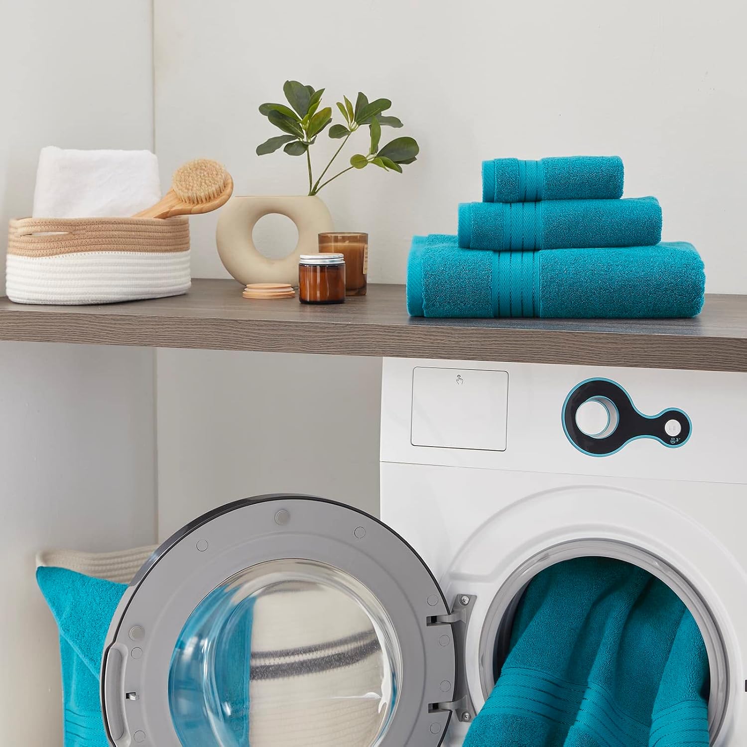 6-Pack Luxury Turkish Cotton Bath Towels for Soft Durable Use