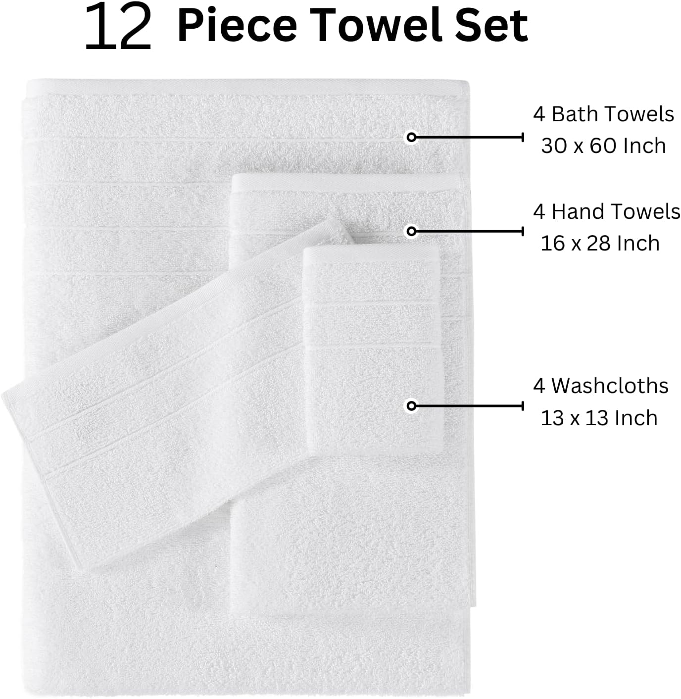 Premium Luxury Cotton Bath Towels Set for Clean Comfort