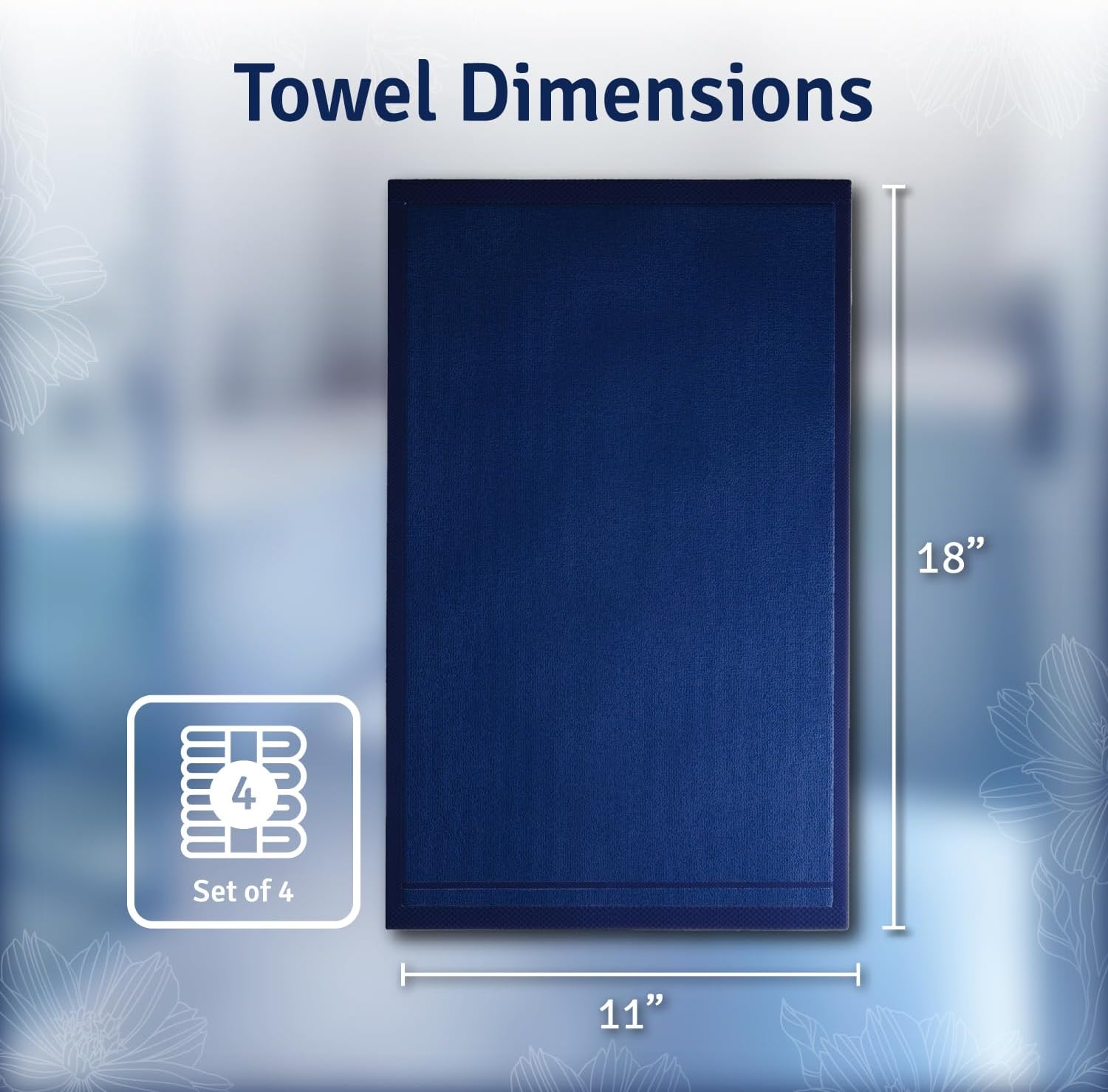 Creative Scents Monogrammed Towels - 4-Piece Navy Blue