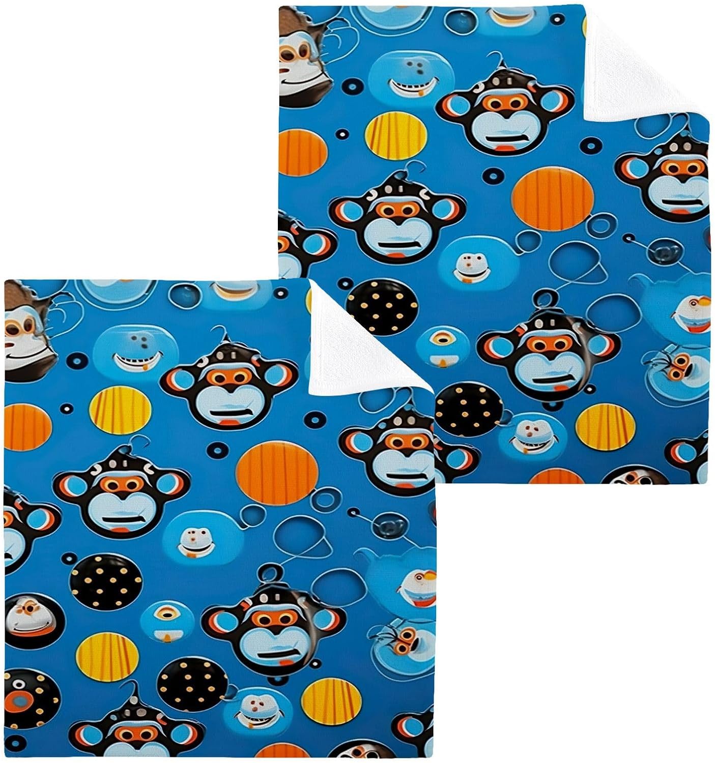 Cartoon Monkey Washcloth Set - Perfect for Daily Use