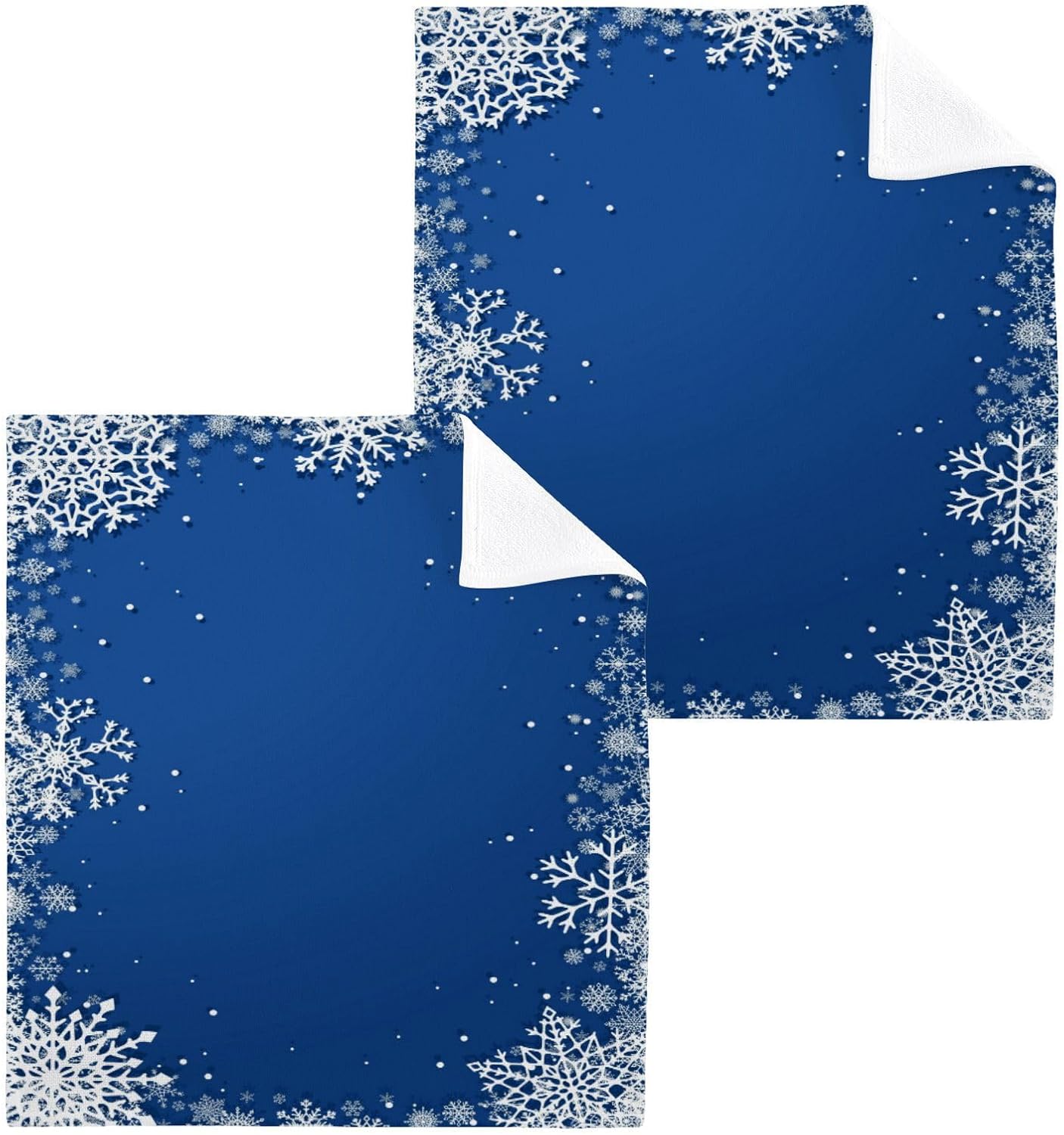 Blue Snowflake Washcloths 2-Pack