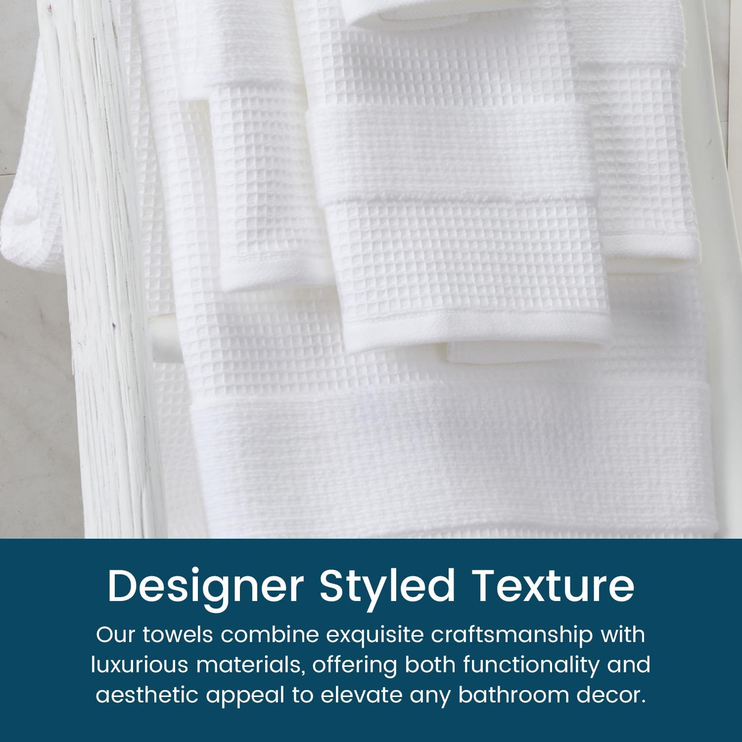 Aire Raine 100 Cotton Waffle Bath Towels Set - 4