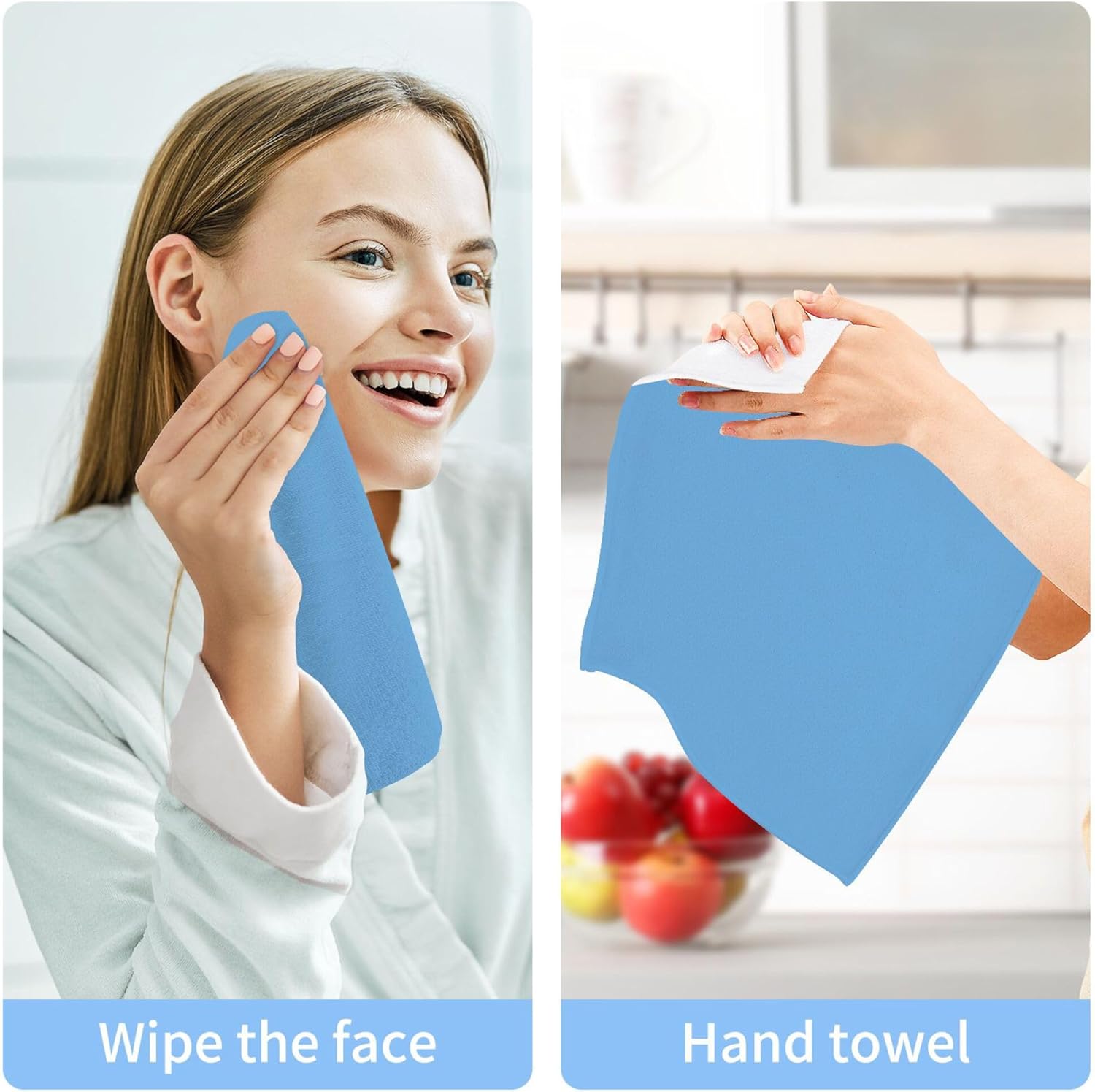 High-Quality Blue Cotton Washcloths for Daily Use