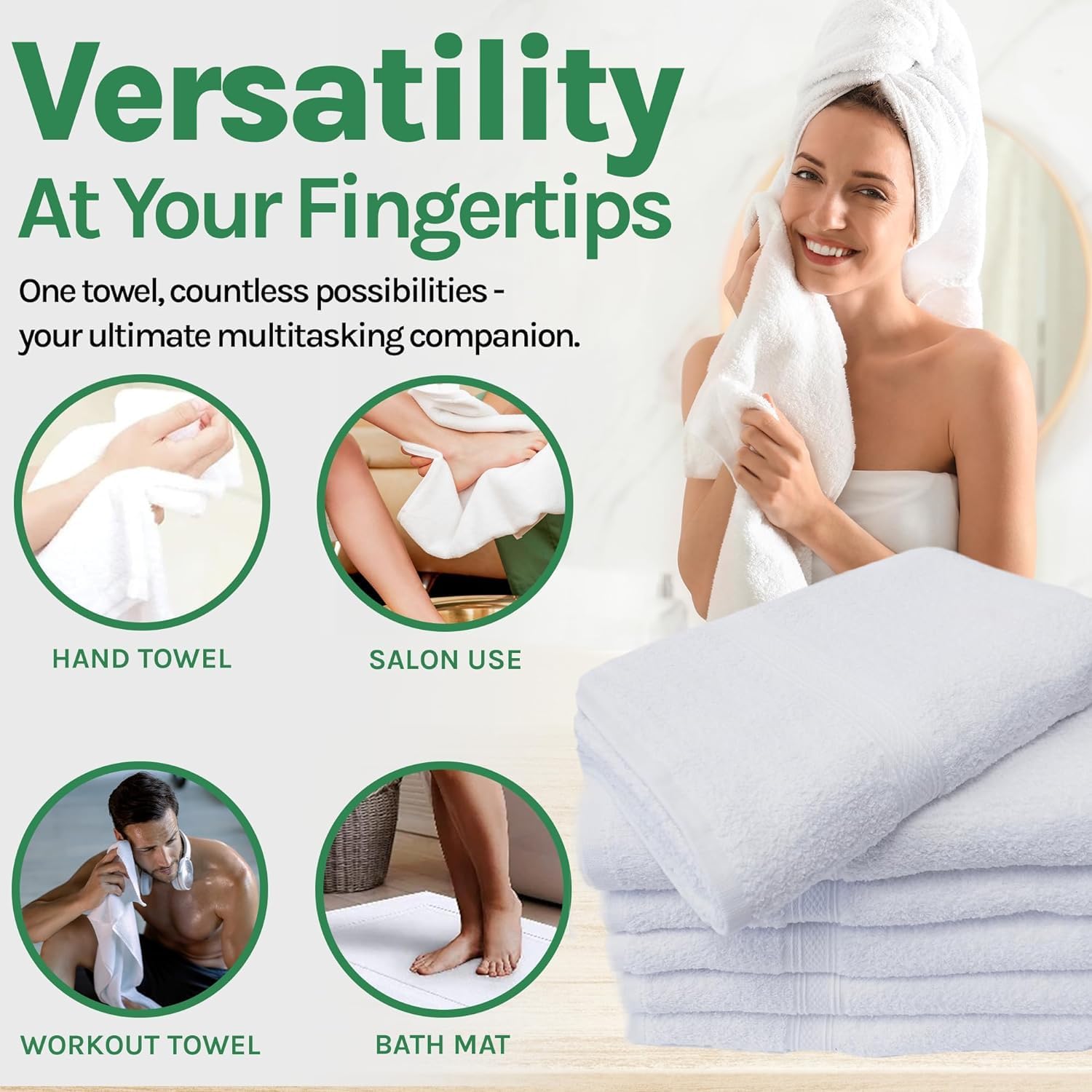 Towels N More 6 Pack 20x40 Gym Towels