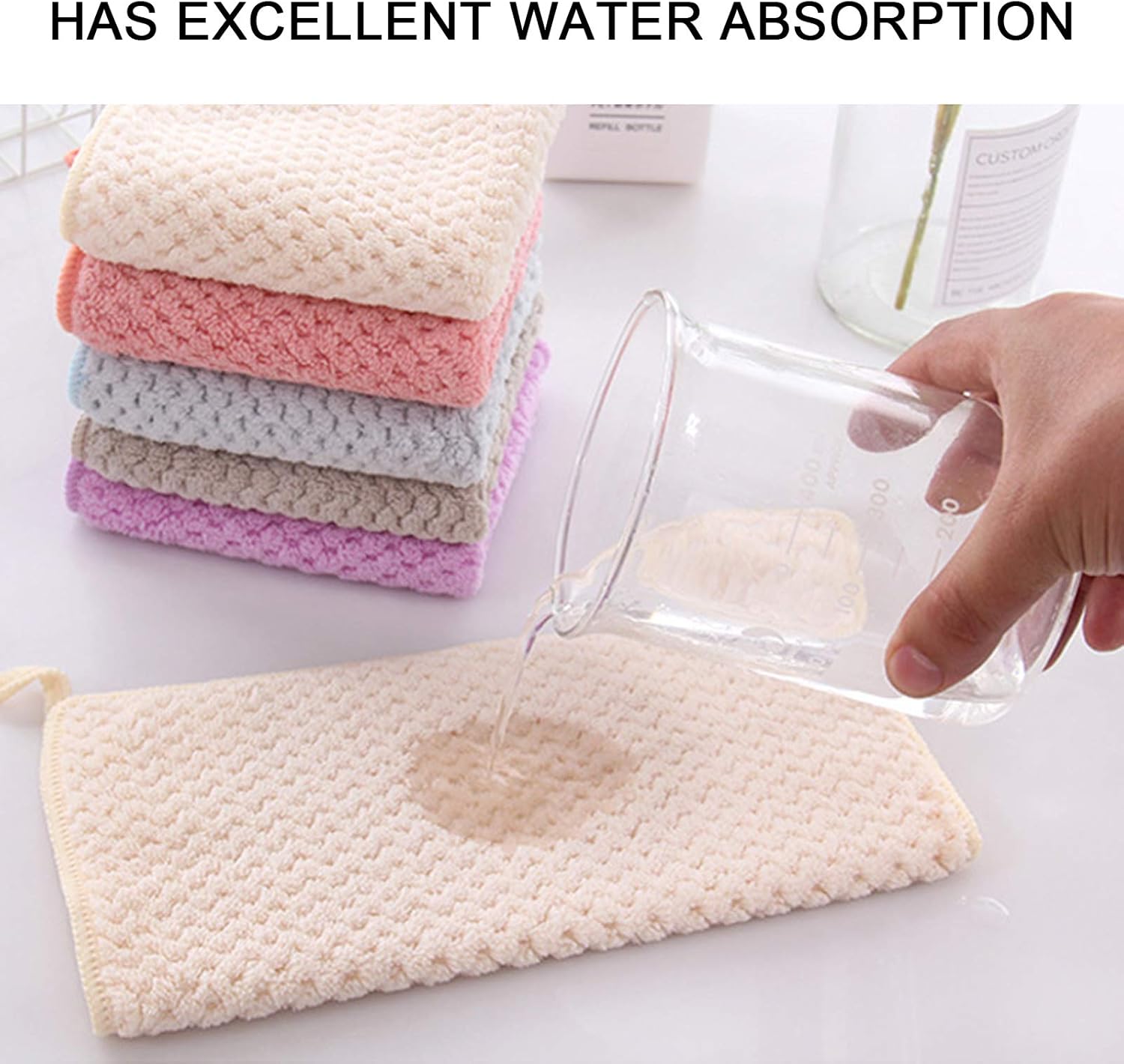 Hipruict Small Towels with Hanging Loop for Kitchen Bathroom