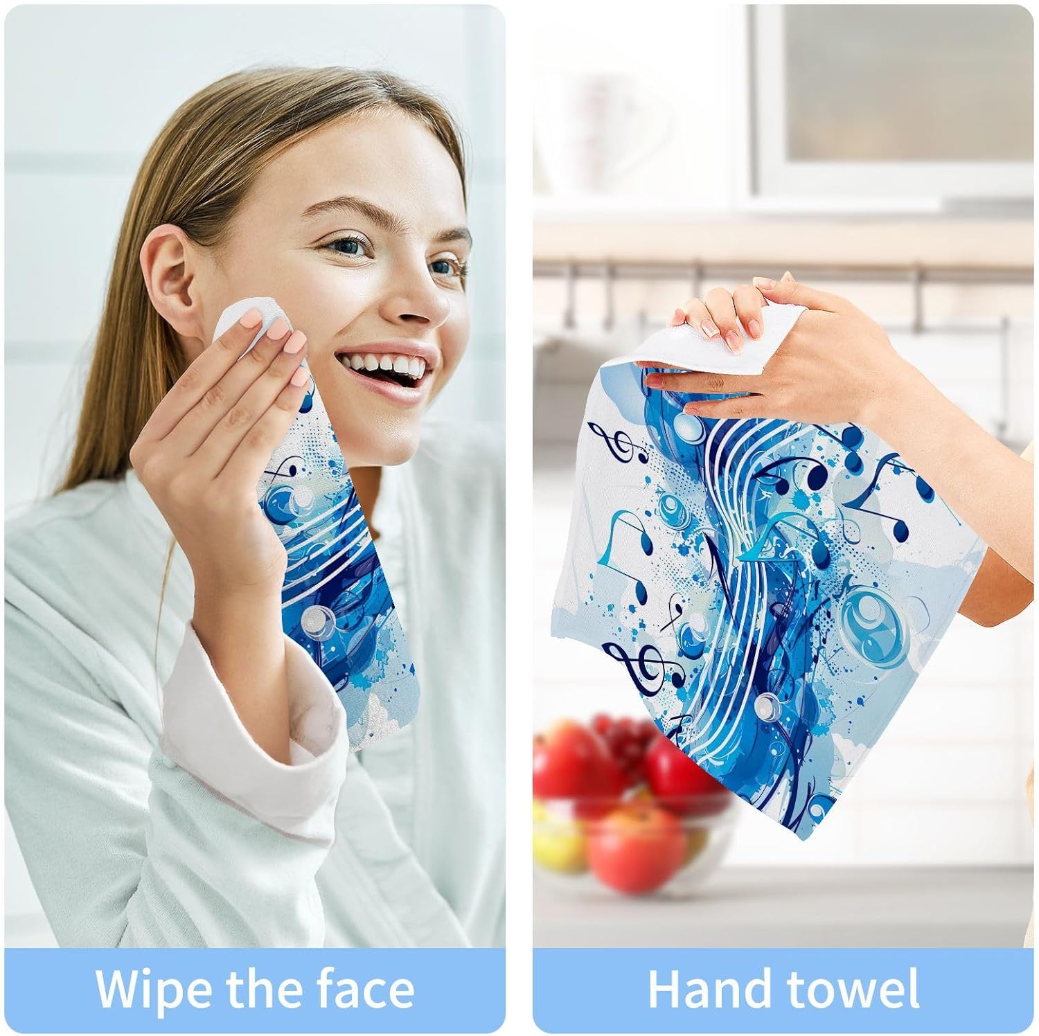 Musical Note Washcloth Set - SoftReusablePerfect for Washes and More